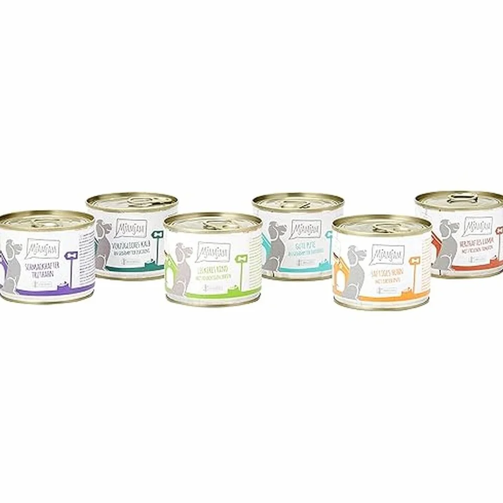 MjAMjAM cibo umido premium per cani confezione mista con pollo e anatra, manzo, tacchino, vitello, agnello (6 x 200 g)