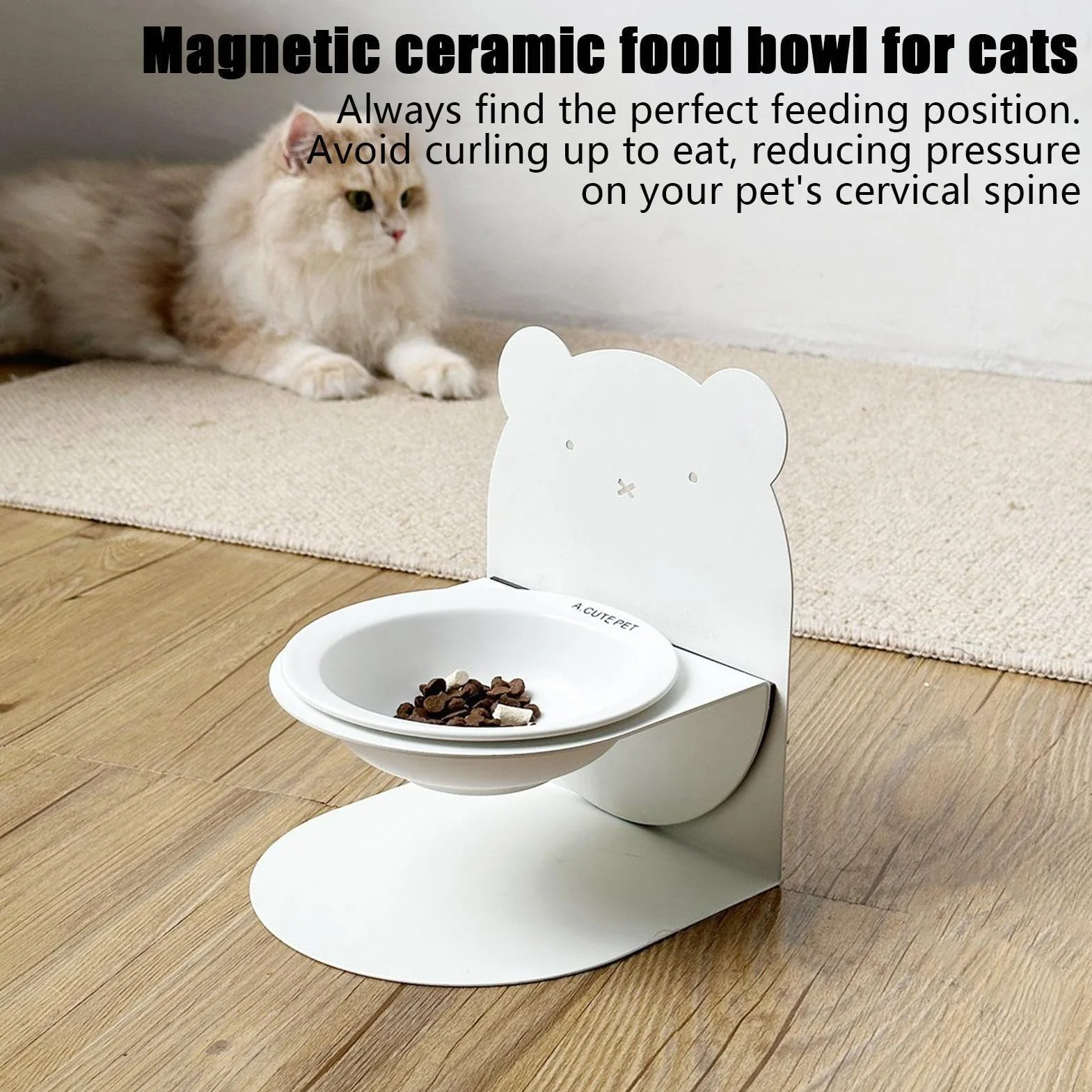 Mangiatoia per alimenti più lenta – Piatto inclinato in ceramica a prova di fuoriuscite per mangiare sano, prevenendo mangiare velocemente e soffocare con design anti-trabocco, per razze piccole