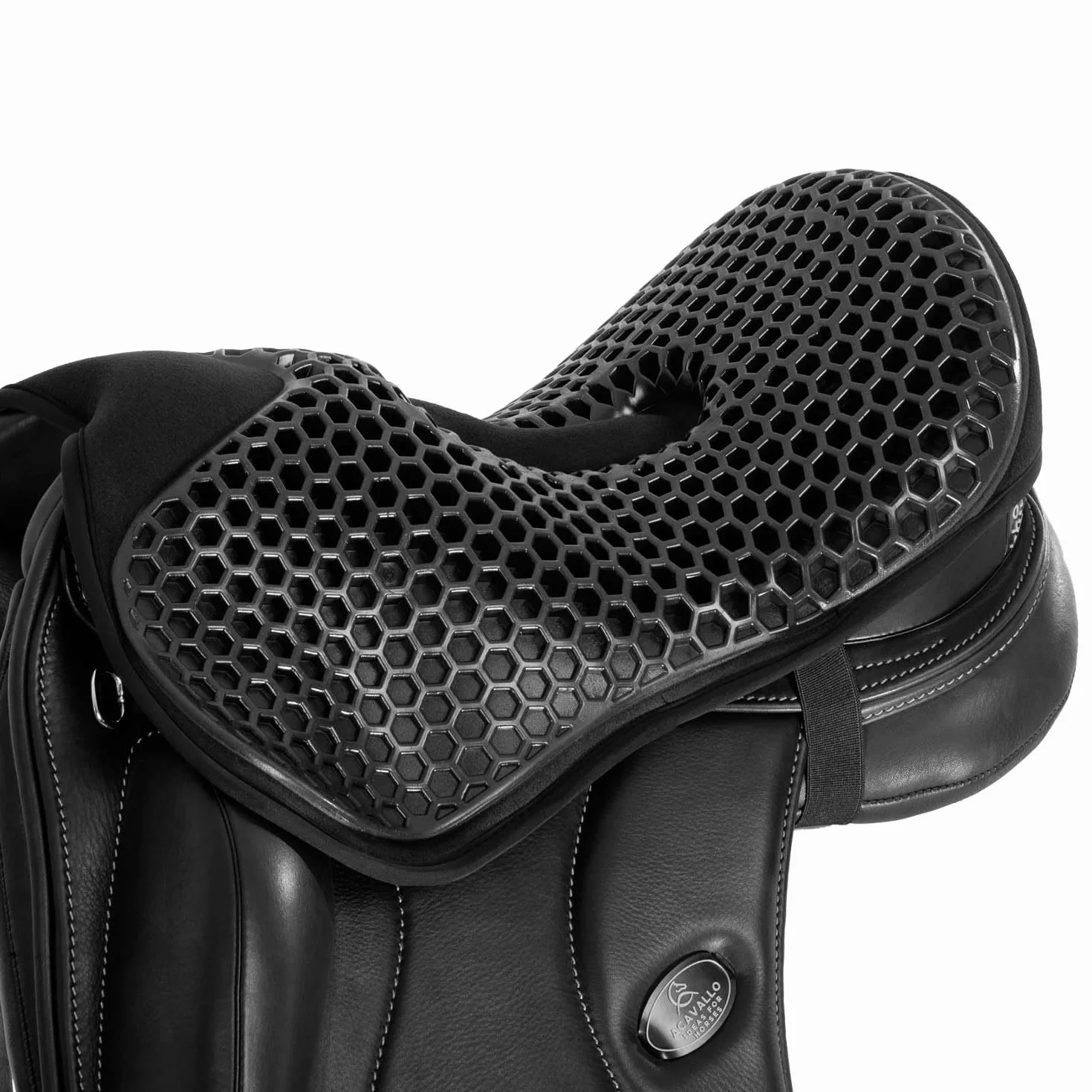 Copriseggio inglese da dressage terapeutico in gel A Cavallo Gel-Out per area del pube con foro anteriore L