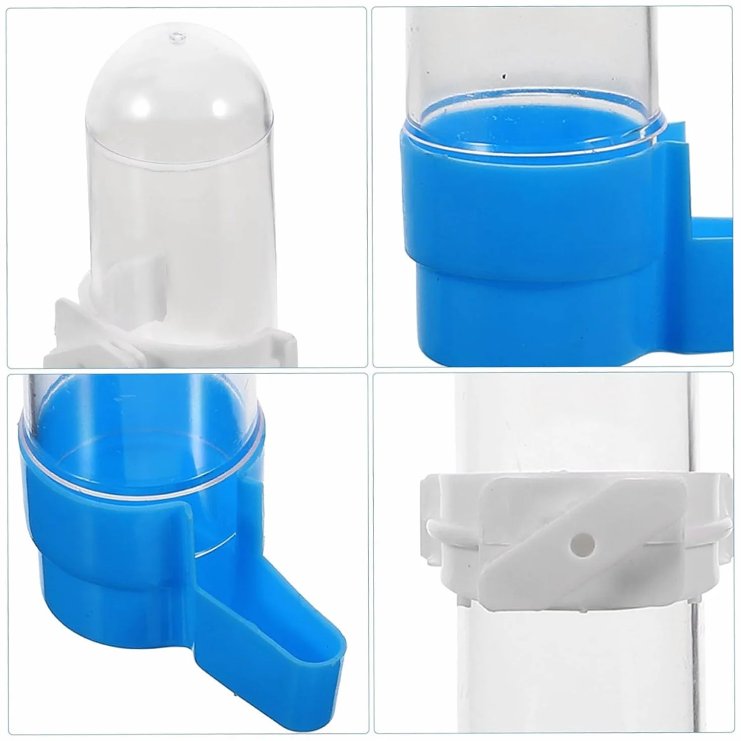 2 Pezzi Abbeveratoio per Uccelli, Distributore Acqua Uccelli, Abbeveratoi per Uccelli da Appendere, Dispenser D'acqua per Gabbie per Uccelli, per Pappagalli, Pappagallini