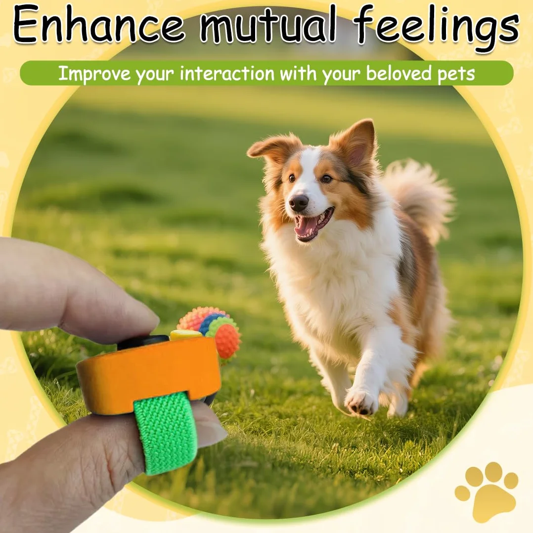 YAYNO 2 Pezzi Clicker per Cani e Gatti con Anello per Dita Pratico Accessorio per Addestramento Set Clicker per Cani, Gatti e Cavalli, Clicker Pratico e Compatto