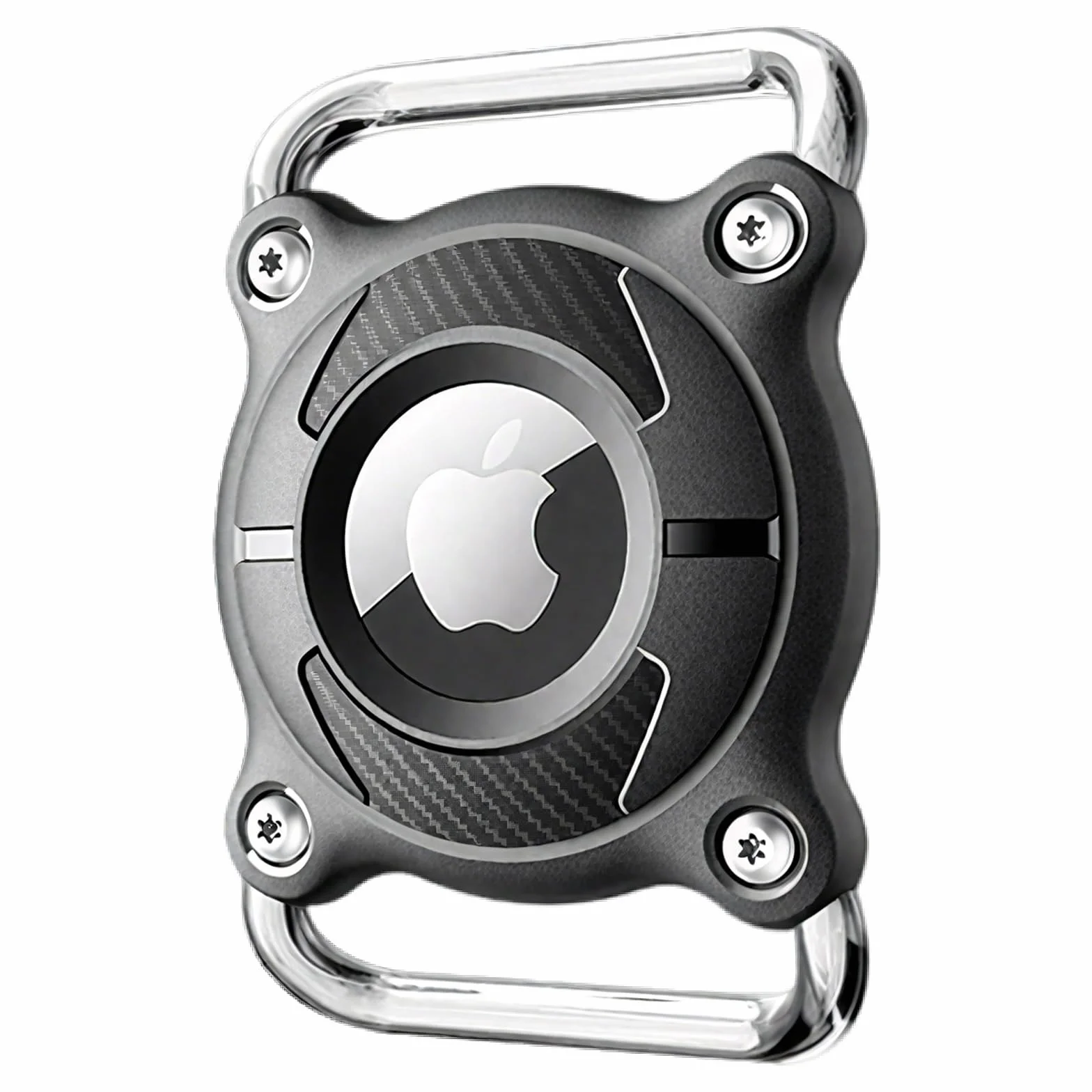 Impermeabile Collare Cane con Fibbia Metallica Staccabile Porta Cane 4 cm di Larghezza Collare GPS per Cani, Compatibile con Apple (Nero)