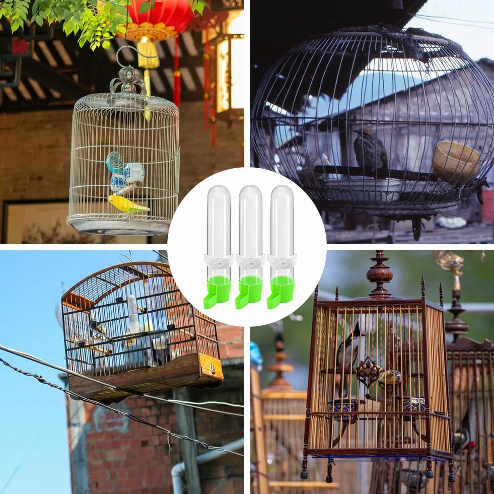 3Pcs Bird Feeder Drinker per Gabbia, Automatica Abbeveratoio per Uccelli Beverino, Abbeveratoi per Uccelli da Appendere, Dispenser D'acqua per Gabbie per Uccelli, per Pappagalli, Pappagallini