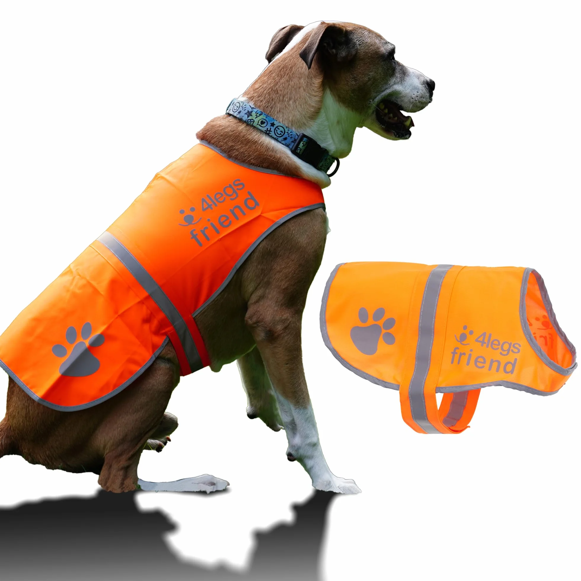 Cane riflettente di sicurezza gilet 5 misure adatte a cani 4-60 kg, giorno e notte ad alta visibilità per attività all' aperto, Mantieni il tuo cane visibile, al sicuro da auto e caccia incidenti
