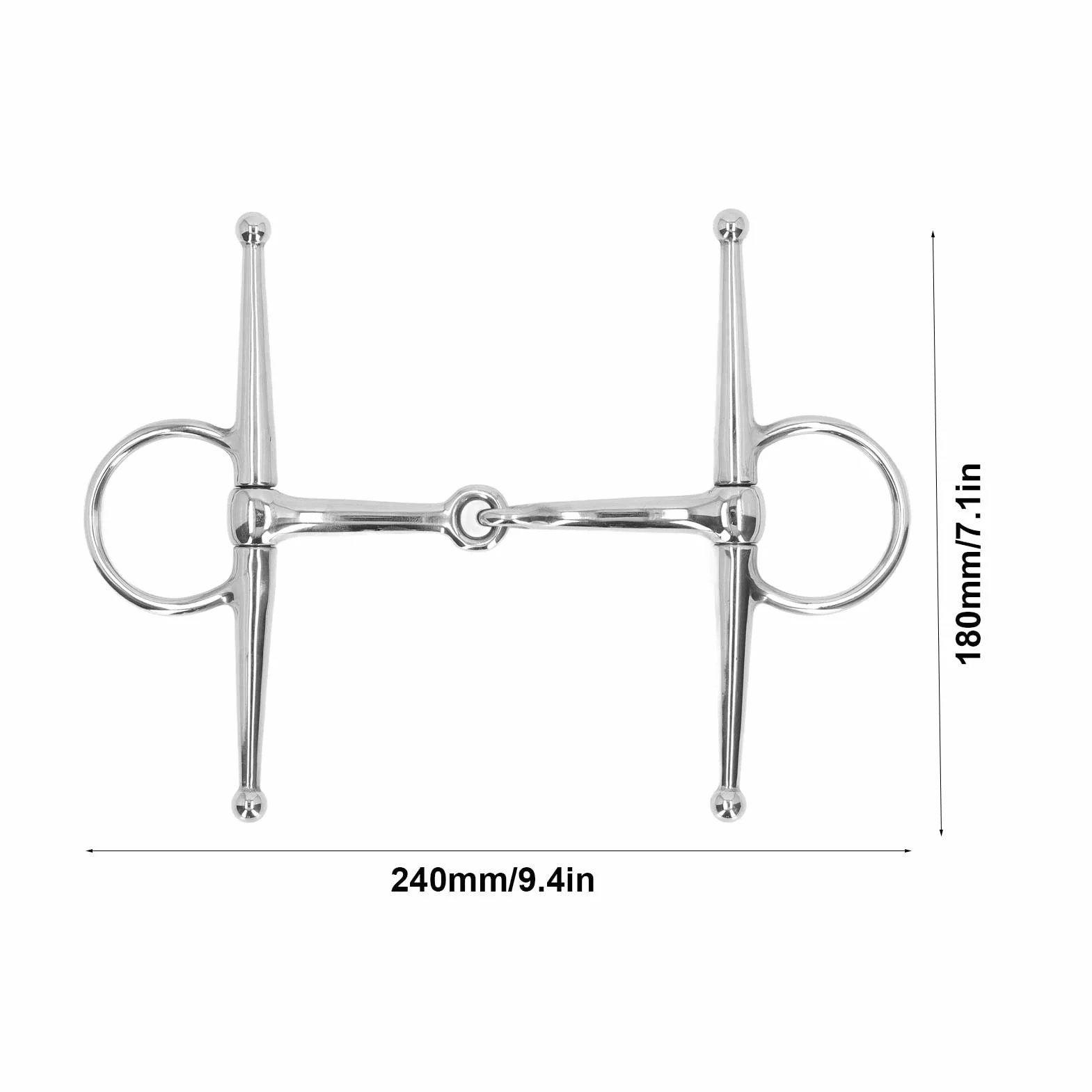 Filetto per cavallo da 125 mm Filetto a bocca di cavallo Filetto a guancia piena Filetto ad anello in acciaio inossidabile Fattoria Punta snodata per cavallo Punta a filetto Filetto per cavallo Gag Sp