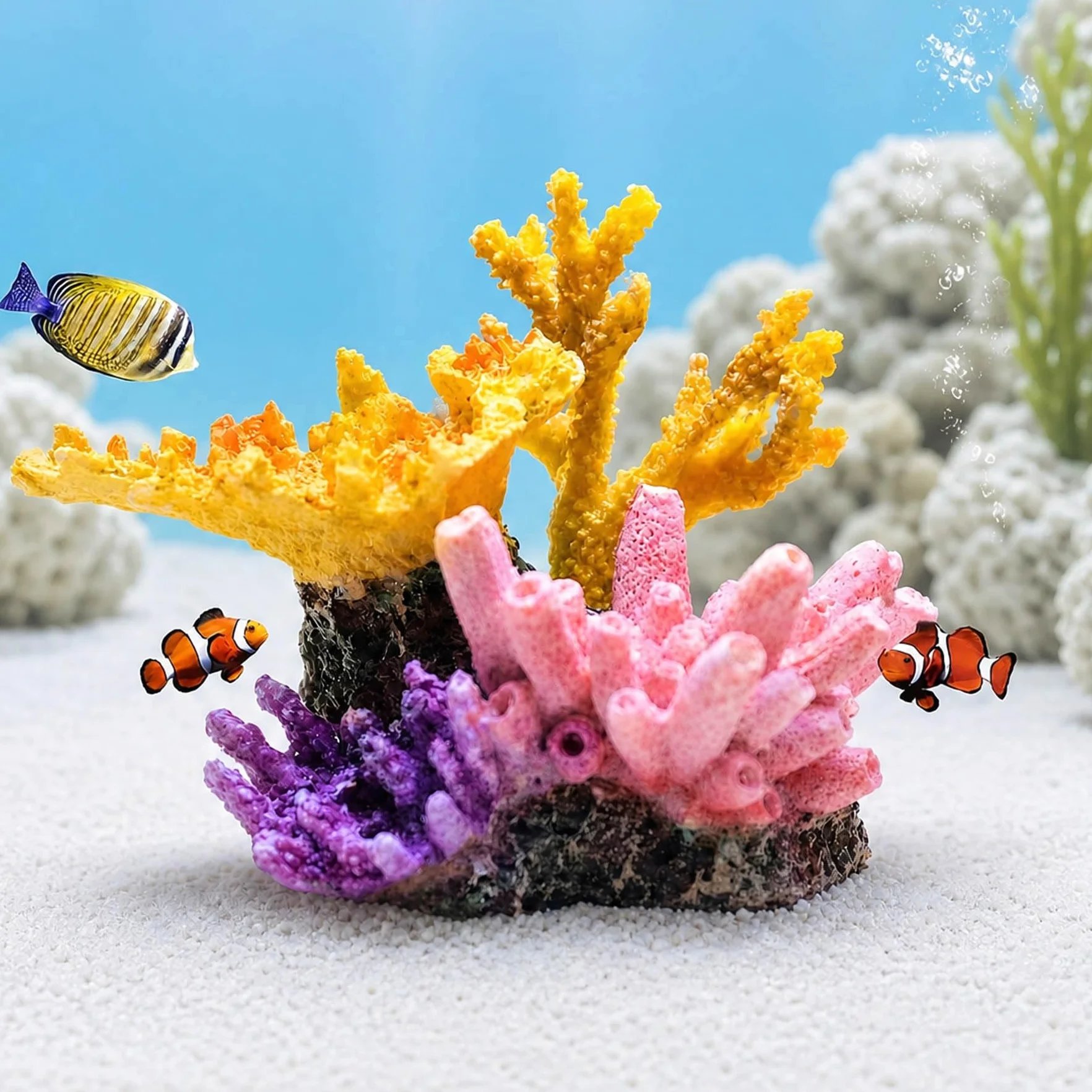 Barriera corallina artificiale Decorazione acquario piante corallo resina colorato acquari gamberetti pesce