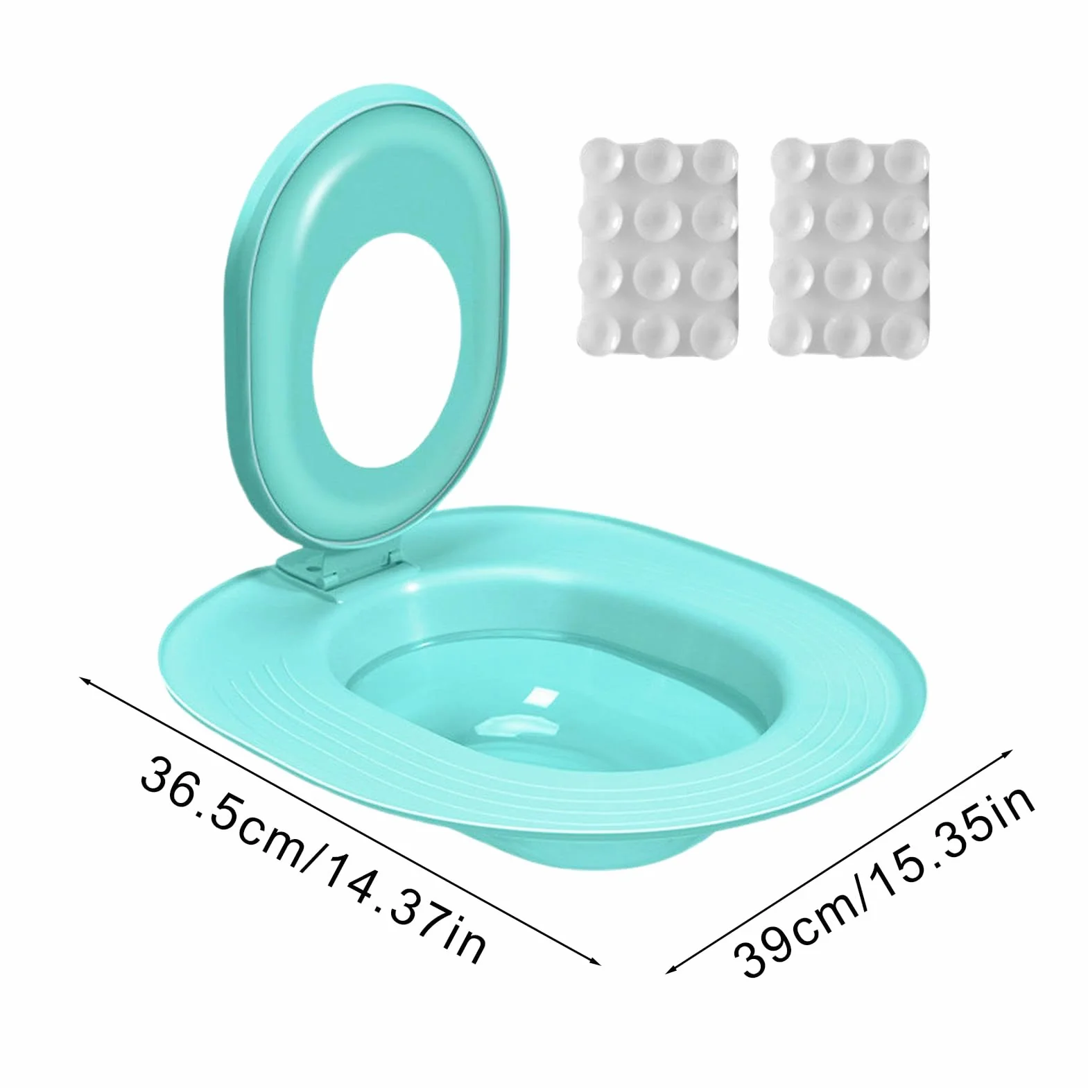Cat Toilet Trainer Kit, Kitten Potty Teaching Seat, Leakproof Non-Stick Design, Easy-to-Use Toilet, 15.35x14.37 inches, Ideal for Apartment, Bathroom & House Training, Aqua Green