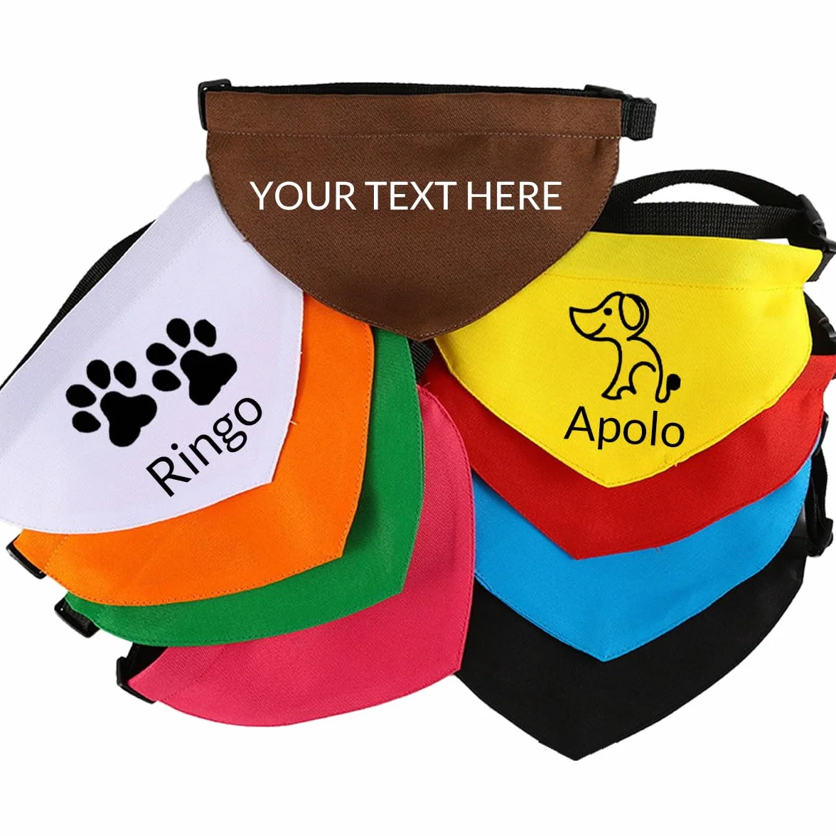 Bandana personalizzata per cani, sciarpa per cani, 4 misure a scelta