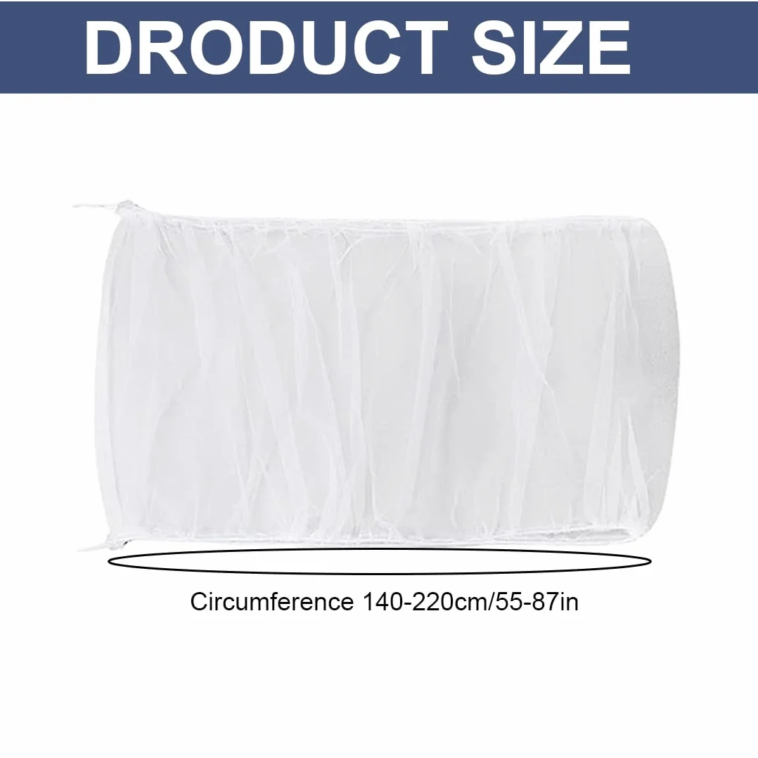 Copertura in Rete di Nylon per Gabbia di Uccelli, Catcher di Semi per Pappagalli Ventilato e Antipolvere, adatta per Gabbie di 140-220 cm di circonferenza (Bianco)