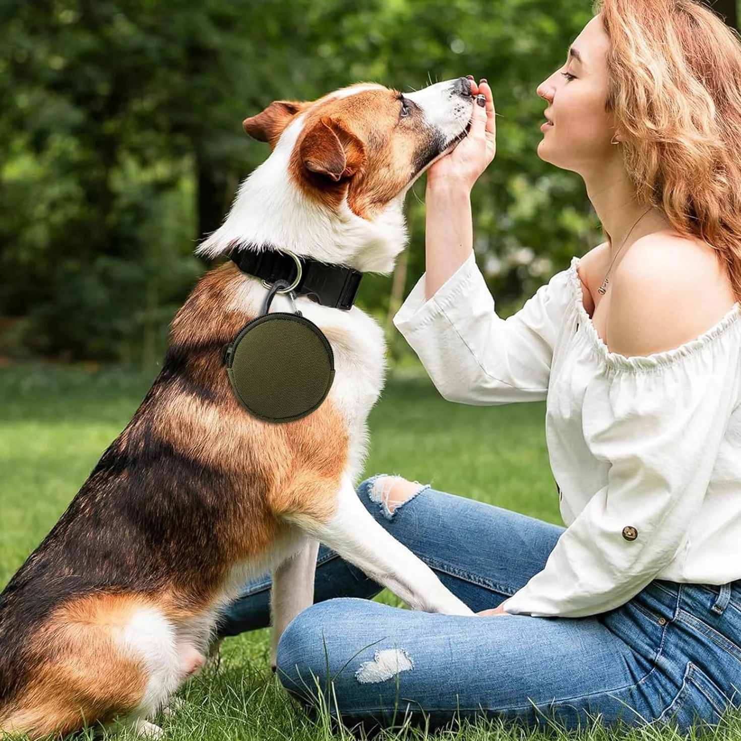 Borsa per Snack Portatile da 3 Pezzi per Animali Domestici E Ciotola per Bere Pieghevole da 1 Pezzo, Borsa per L'Addestramento del Cane, Forniture per Animali Domestici.