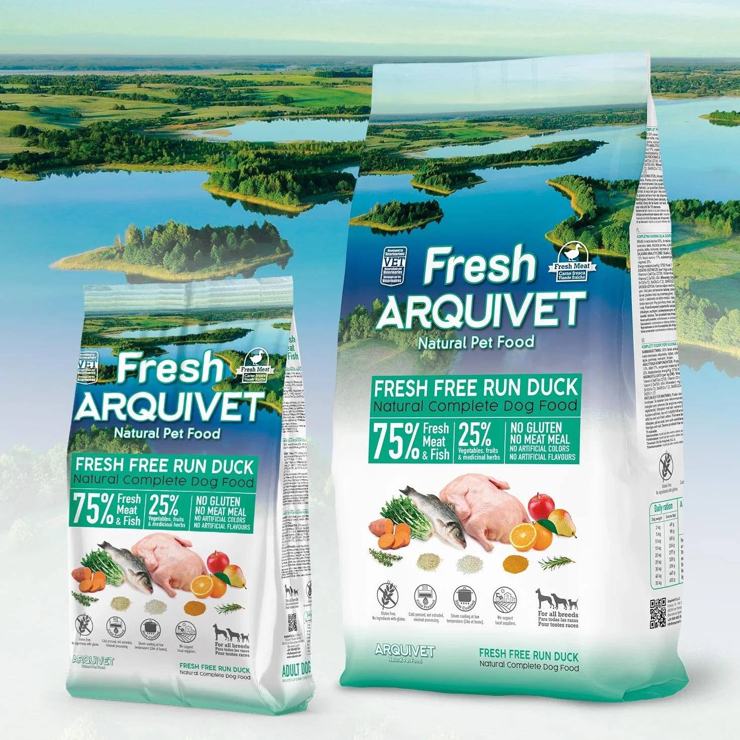 Arquivet Fresh Free Run Duck 10 Kg Cibo umido per anatre in esecuzione libera