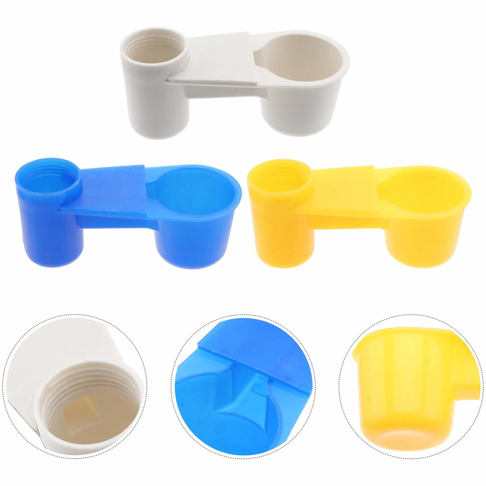 Distributore d Acqua per Uccelli 15 Pezzi Beverino per Colombi Doppia Bocca in Plastica Stabile per Alimentazione Pulita degli Uccelli