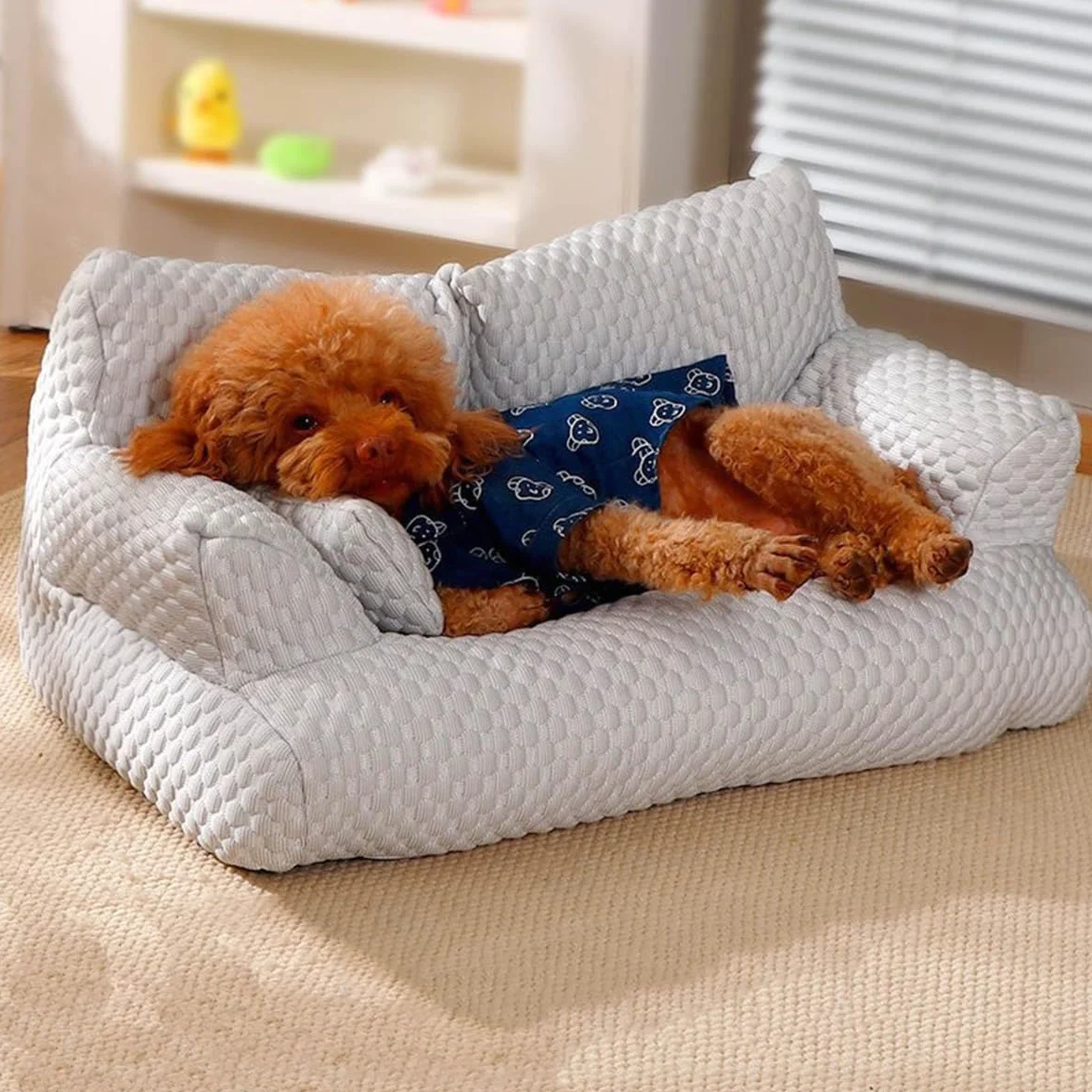 Divano Letto per Cani Lavabile e Traspirante, Lettino per Animali Domestici Rinfrescante in Seta di Ghiaccio, Estivo Fresco