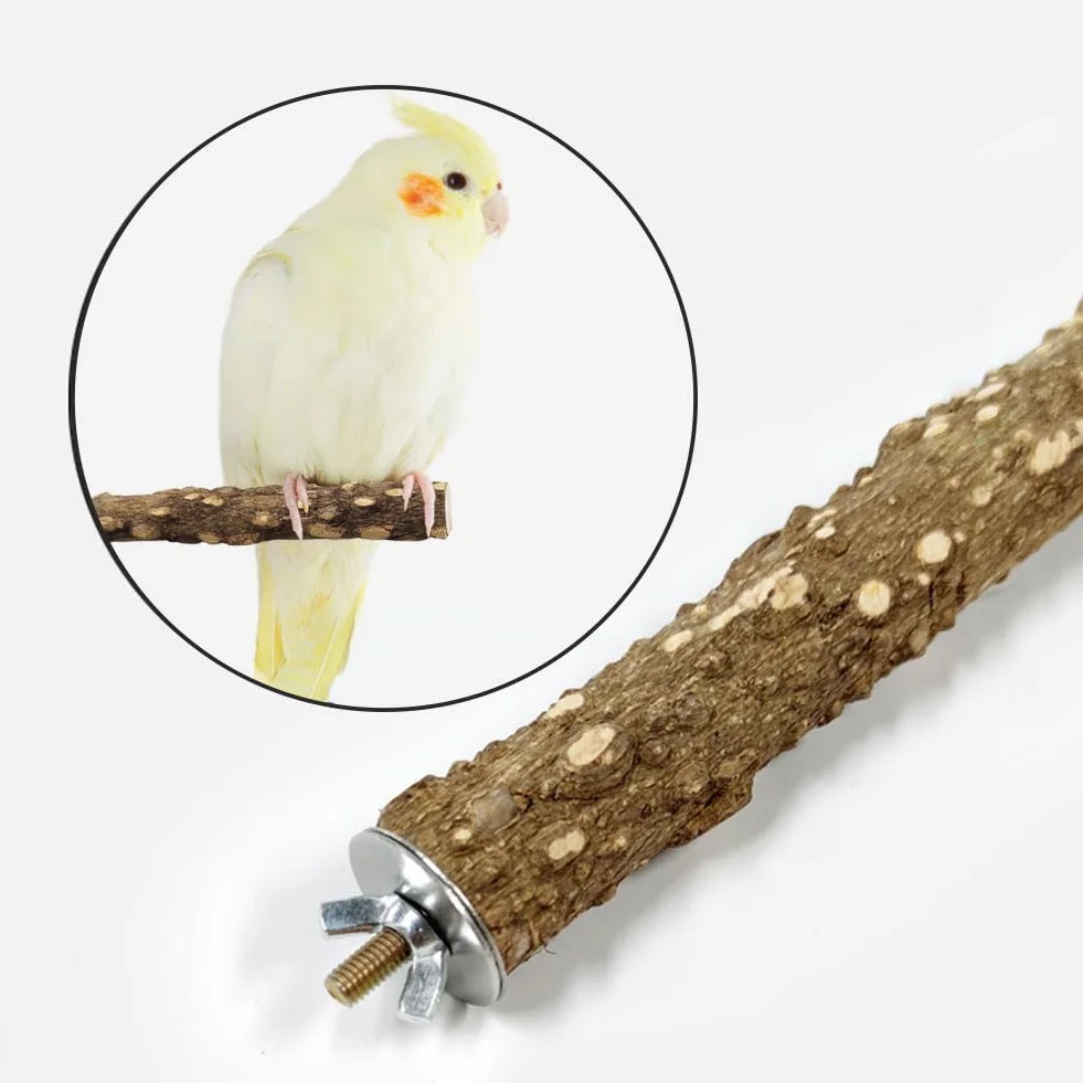Posatoi per Uccelli, Posatoi per Pappagalli, Posatoi in Legno, 4 Pezzi Legno Natural per Parrot, Legno di Pappagallo, Adatto per Fringuelli, Canarini, Pappagalli, Calopsitte, Parrocchetti