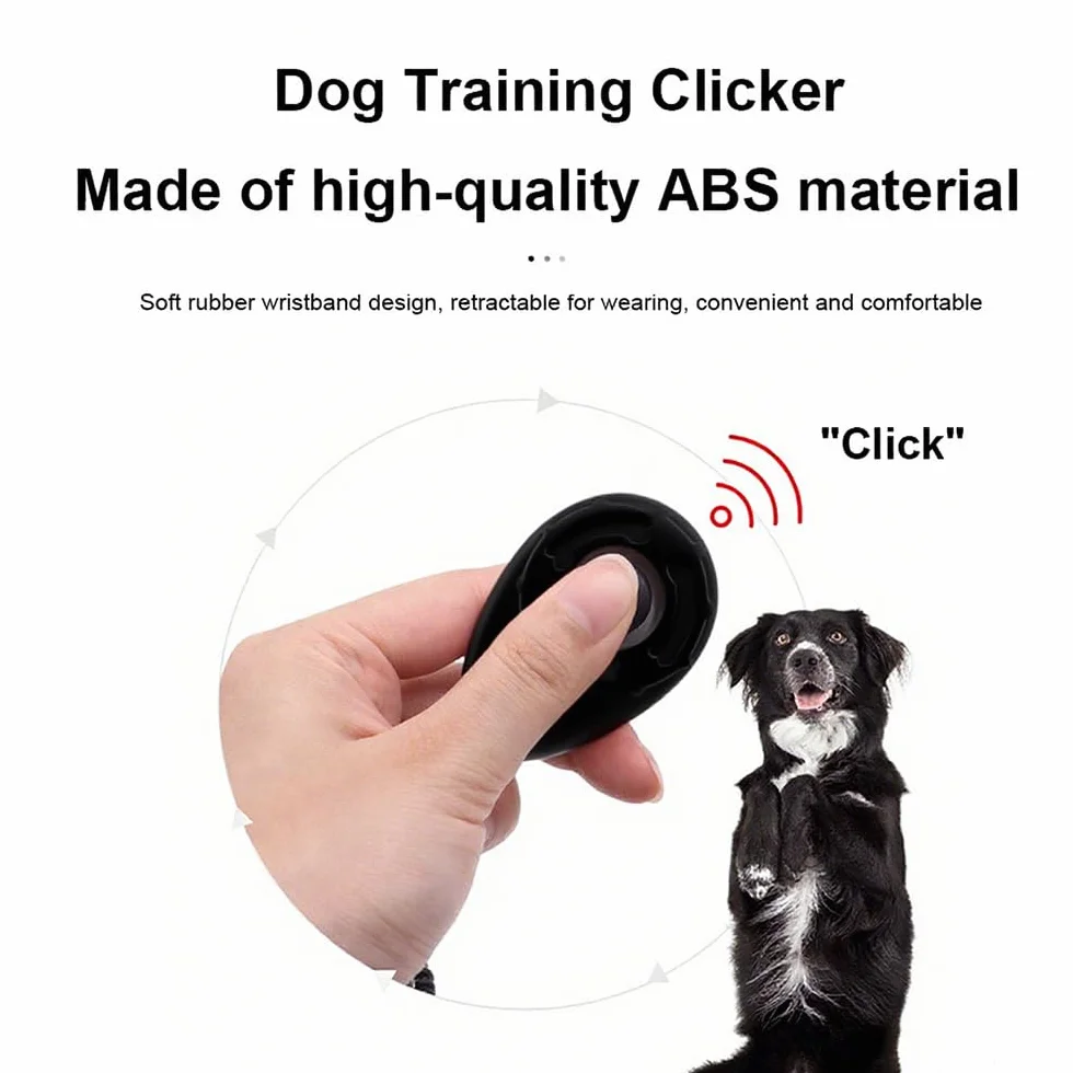 Clicker per Cani Addestramento Professionale con Laccetto Spirale Portatile Strumento Addestramento Cani Gioco Interattivo Educazione Canina