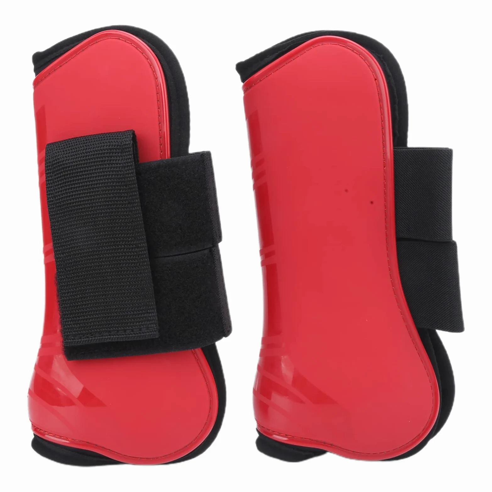Paratendini per Cavallo Protezione Spessa con Guscio in PU per Equitazione - Confezione da 4 Colori Rossi, Eccellente Ammortizzazione e Supporto per Le Gambe