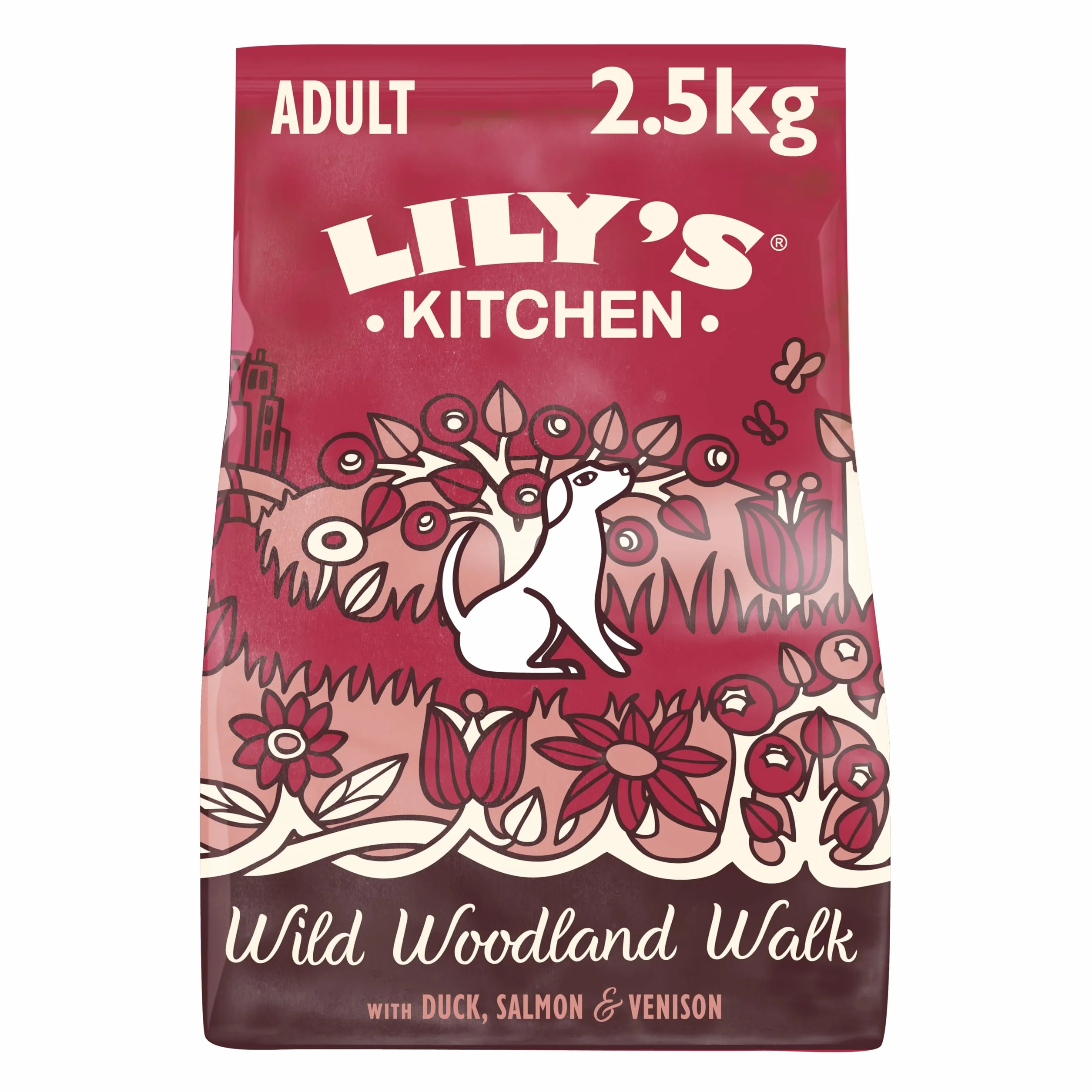 Lily's Kitchen Naturalna Karma Sucha dla Dorosłych Psów Bez Zbóż z Kaczką, Łososiem i Jeleniem 2.5kg