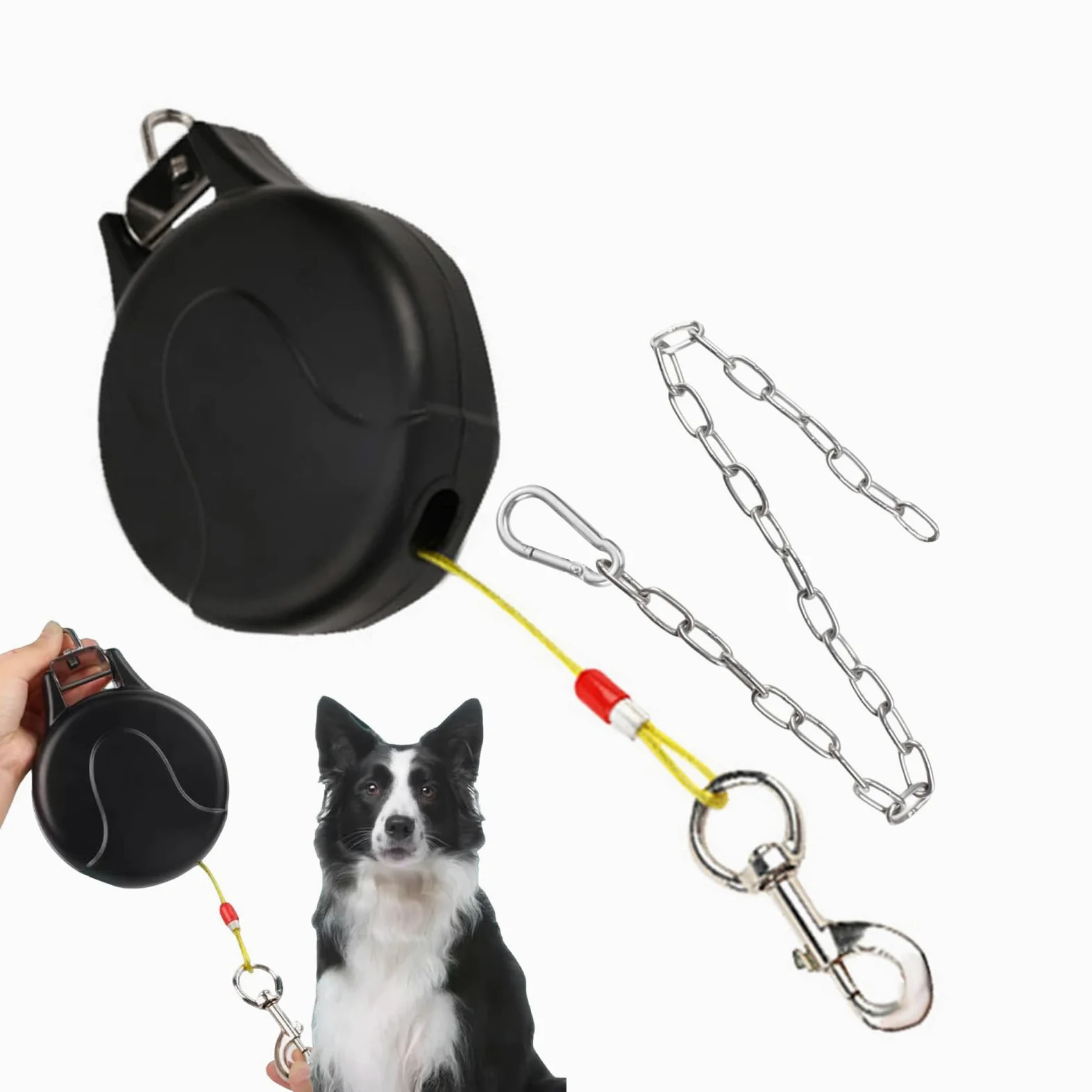 Guinzaglio Retrattile Per Cani Facile Da Conservare In Lunghezza | Estensibile da Parete per Cuccioli e Cani Adatto A Animali Piccoli E Grandi Per Corsa Escursionismo Campeggio Spiaggia