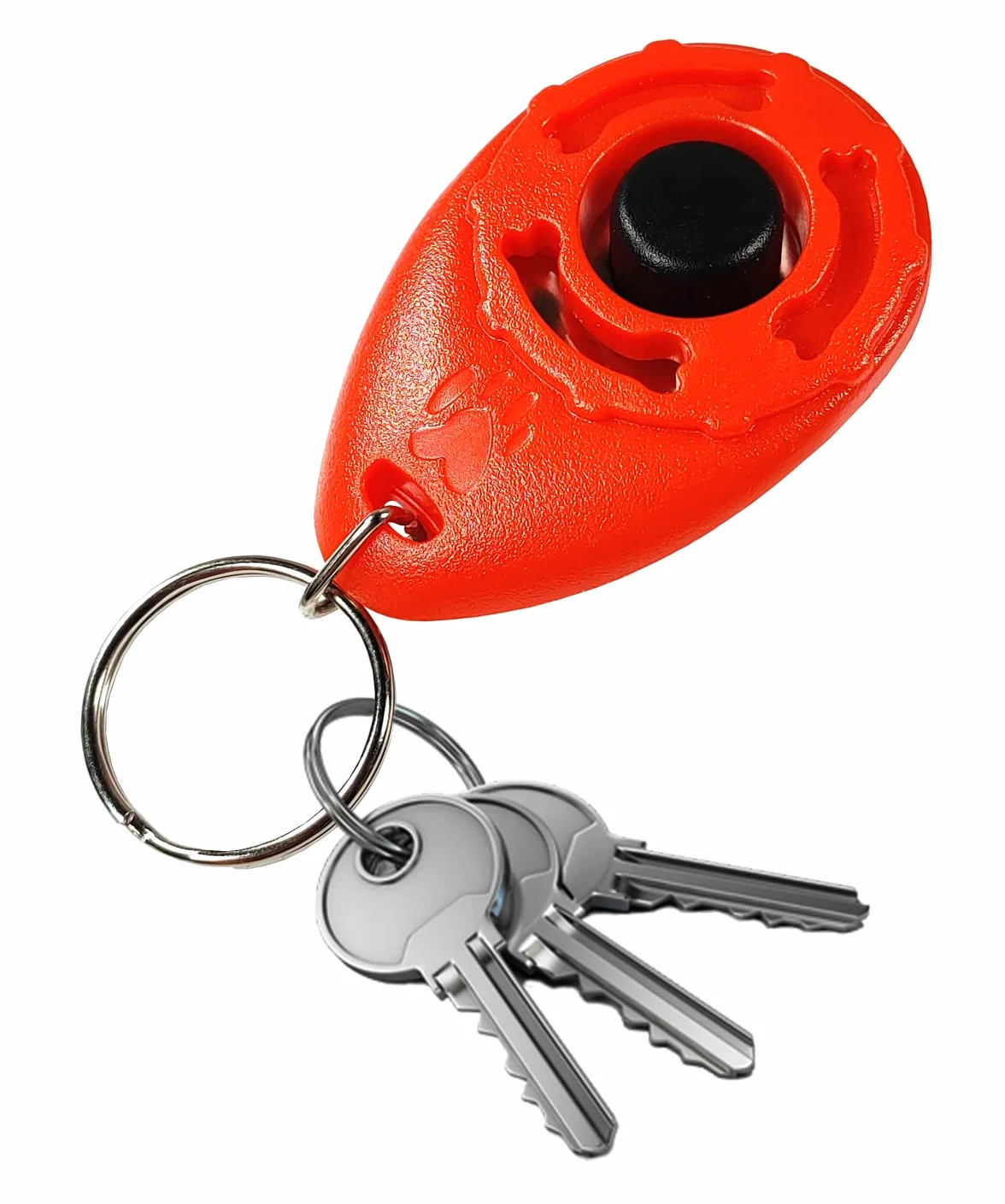 Clicker per Cani con Portachiavi, Addestramento e Formazione, Dog Training - Cane, Gatto, Cavallo – Impugnatura Facile, Addestra ad un Comportamento Corretto (ROSSO)
