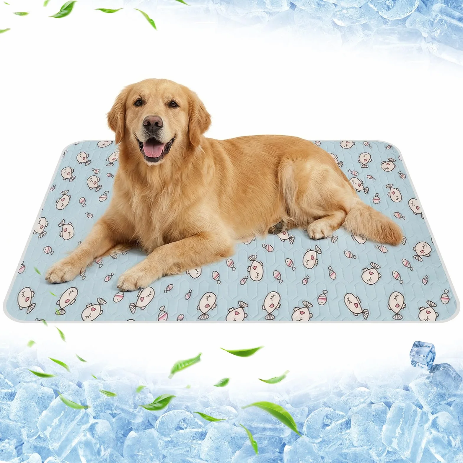 Tappetino Refrigerante per Cane Gatti 70x50cm, Tappeto Rinfrescante in Lattice Lavabile