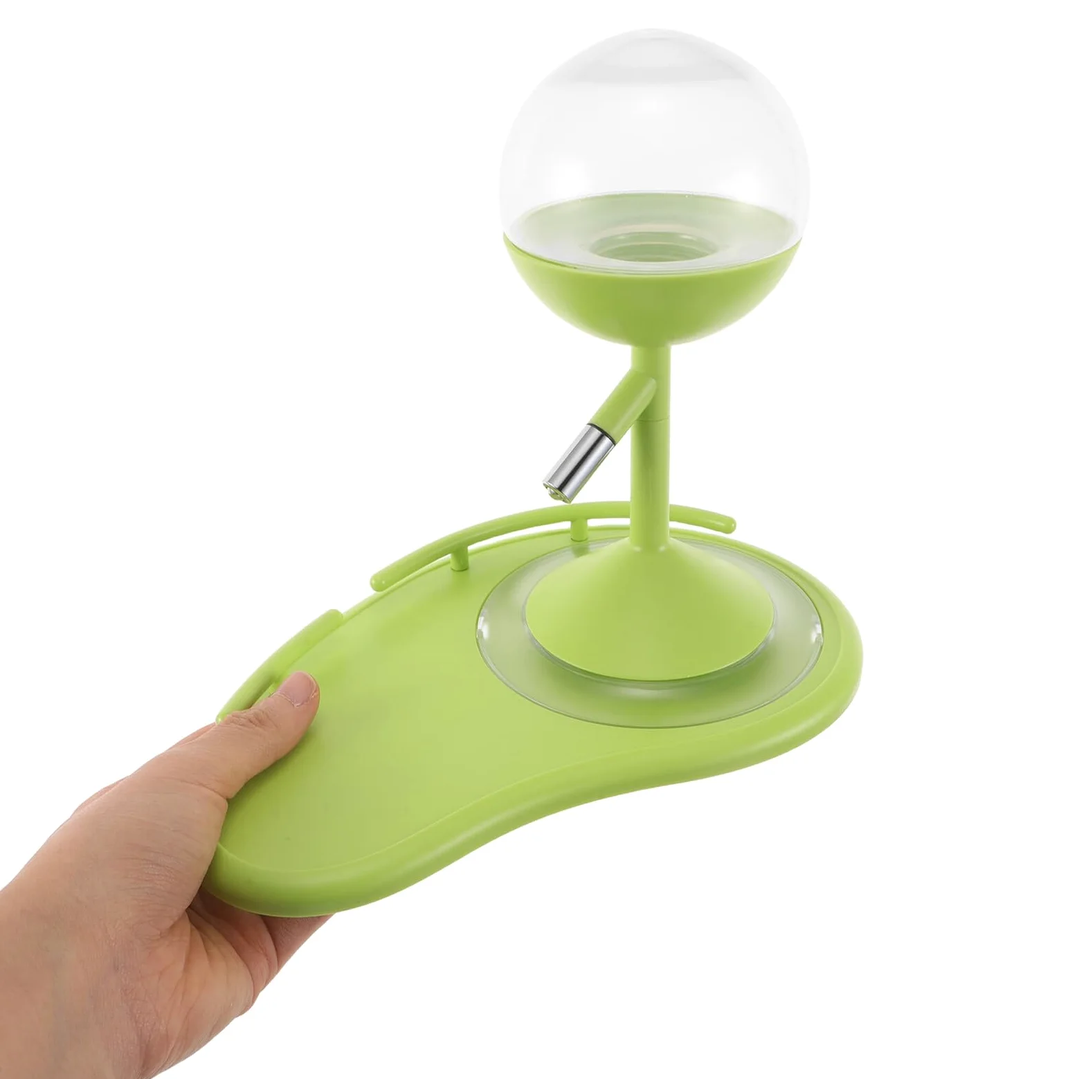 Abbeveratoio per Piccoli Animali Domestici Regolabile 6, 5-12, 5 Cm | Verde, Metallo e Plastica, Interamente Smontabile, Base Zavorrata per Stabilità, per Conigli e Altri Piccoli Animali