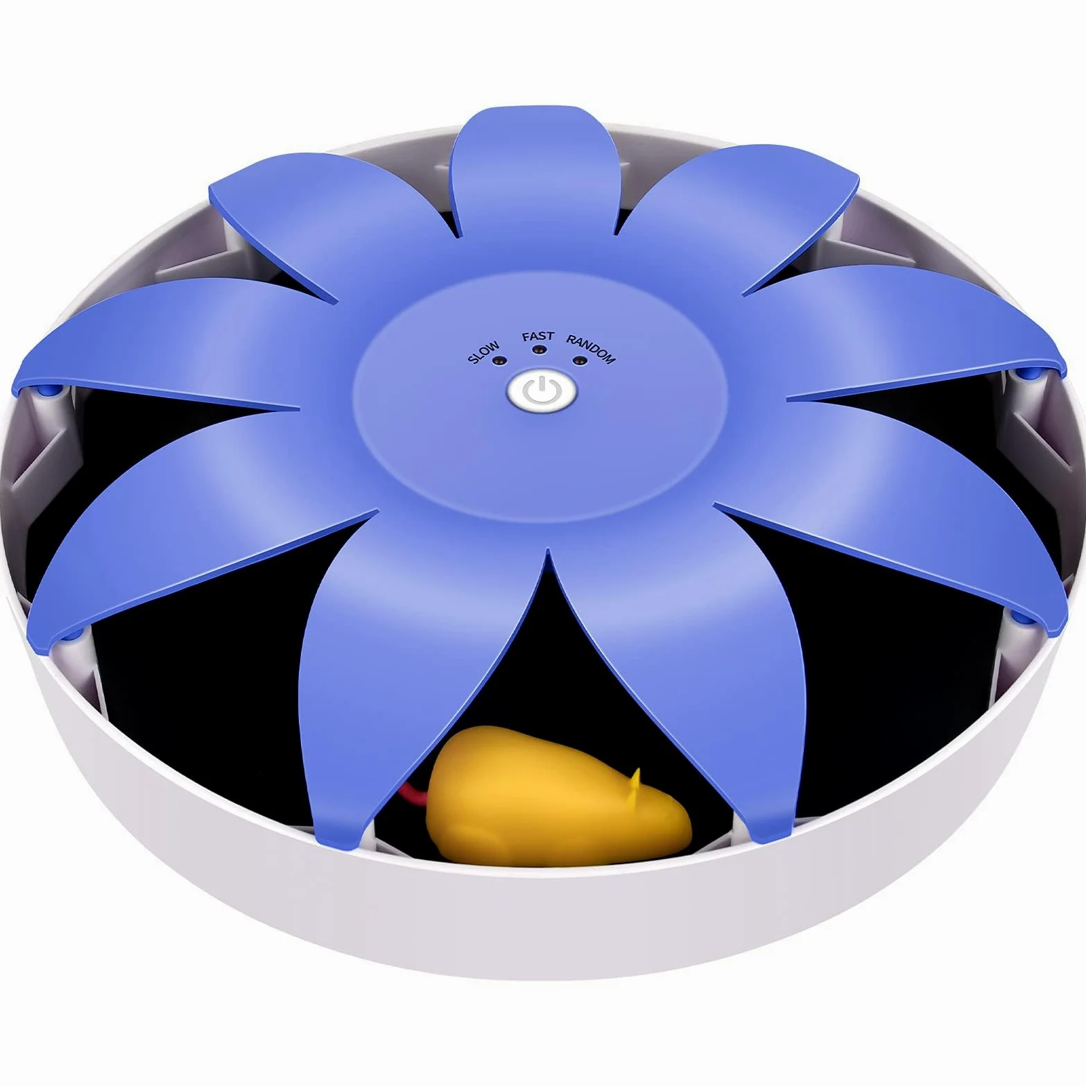 FluffyDream Giocattolo elettrico automatico per gatti, rotante, magnetico, interattivo, con mouse emulazionale, code soffici, giocattoli per gatti da interni, animali domestici, 24,5 x 24,5 x 6 cm
