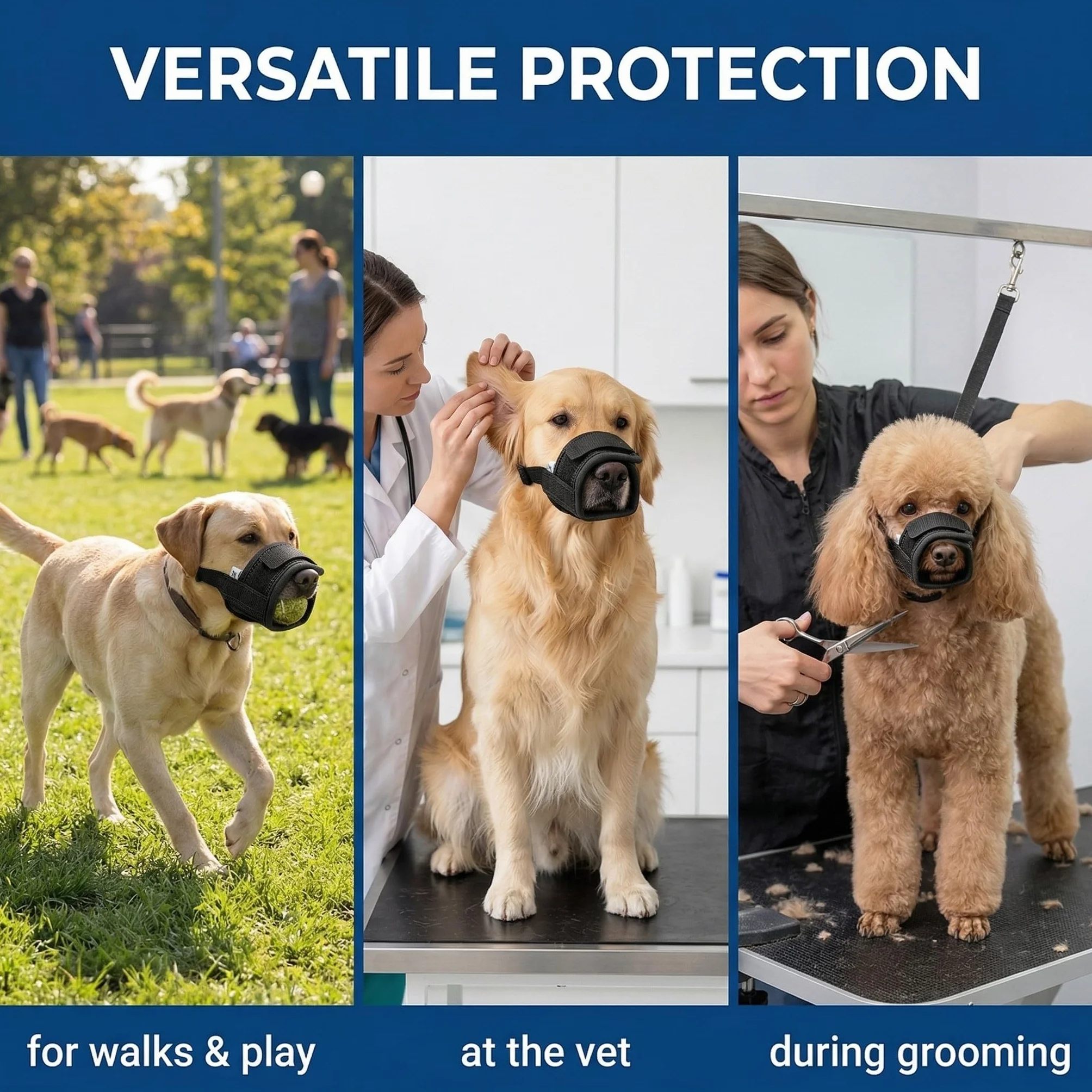 1 Pezzi Museruola Per Cane, Museruole Morbido Rete Traspirante Museruola Per Animali Domestici Con Anello Regolabile Bevibile Antiabbaio Museruole Cane Può Respirare (Nero)