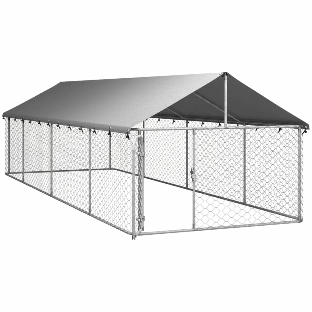Willood Gabbia per Cani da Esterno con Tetto 600x200x150 cm