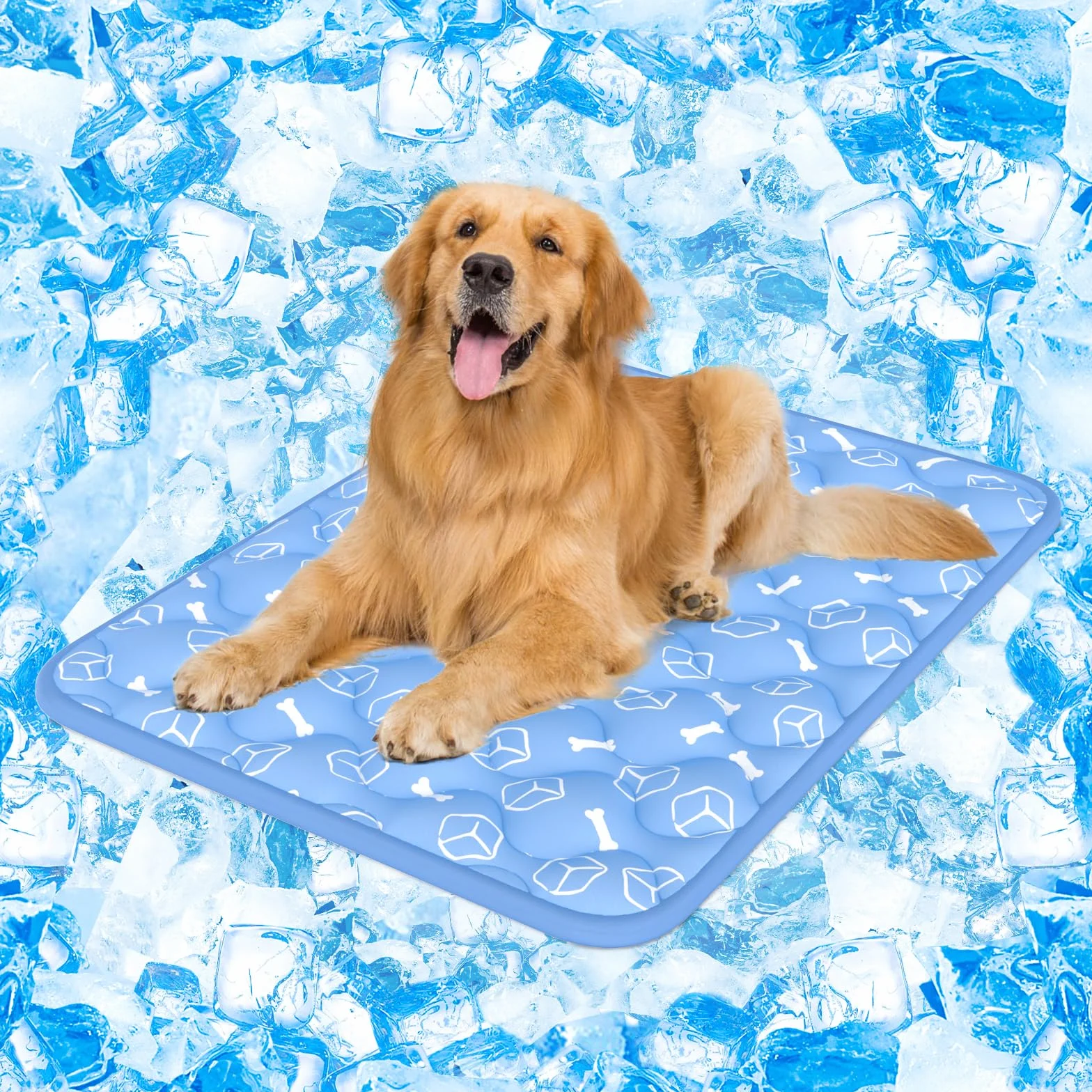 Rywell Tappetino Rinfrescante per Cani e Gatti 80×110cm, Lavabile Non Tossico