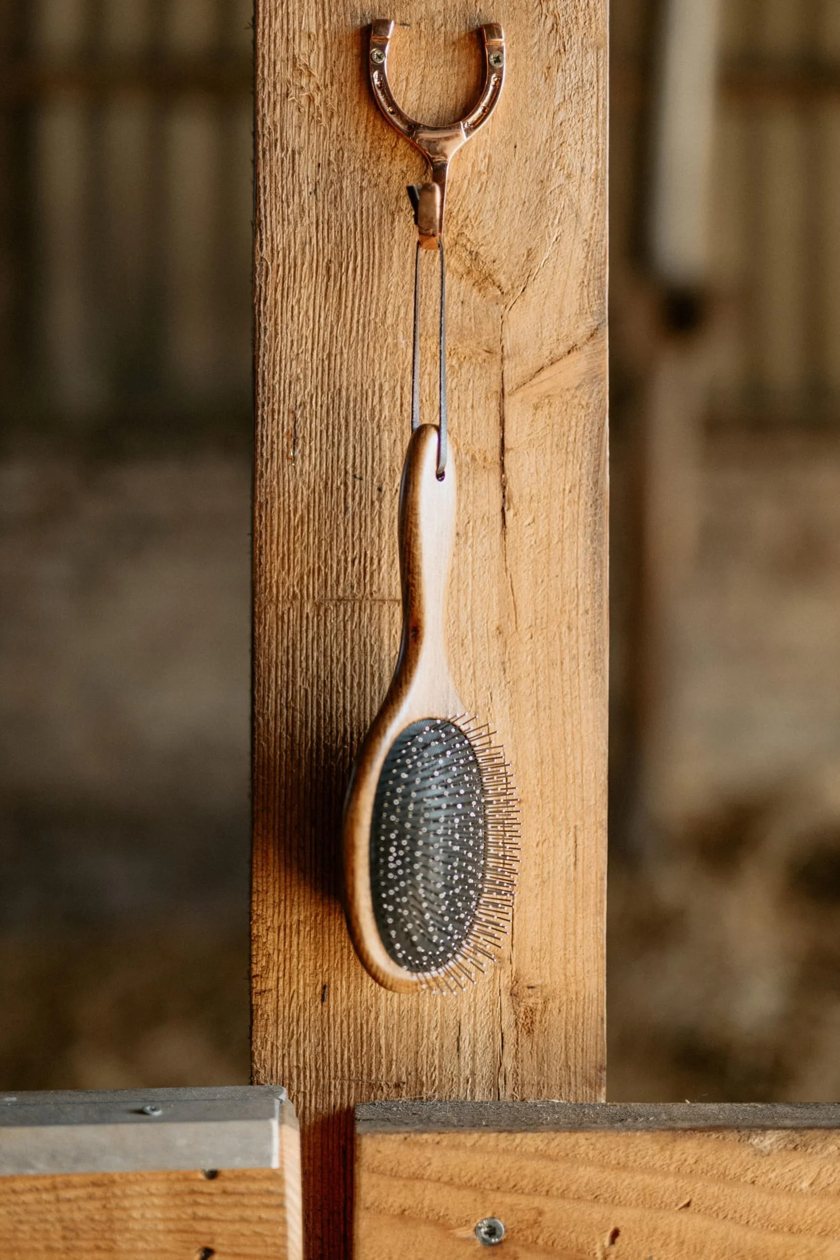 Spazzola criniera e coda – spazzola cavallo in legno con denti in metallo | Districa, liscia e cura criniera e coda | Strumento ergonomico per toelettatura quotidiana