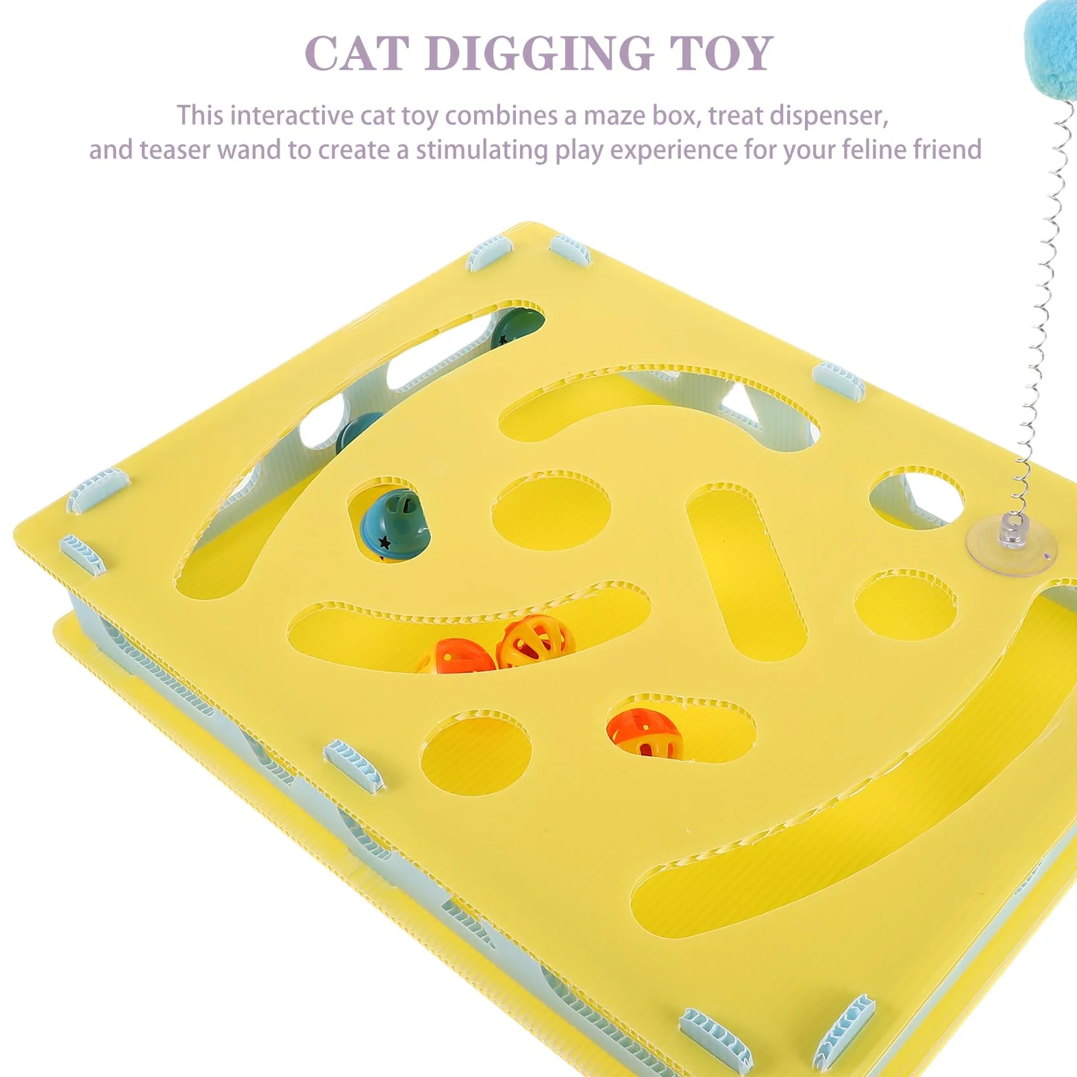 BESTonZON Gioco Interattivo per Gatti Labirinto Distributore di Cibo e Dolcetti Puzzle Giocattoli di Arricchimento per Alimentazione Lenta Supporto per attività Fisiche e Stimolazione Mental