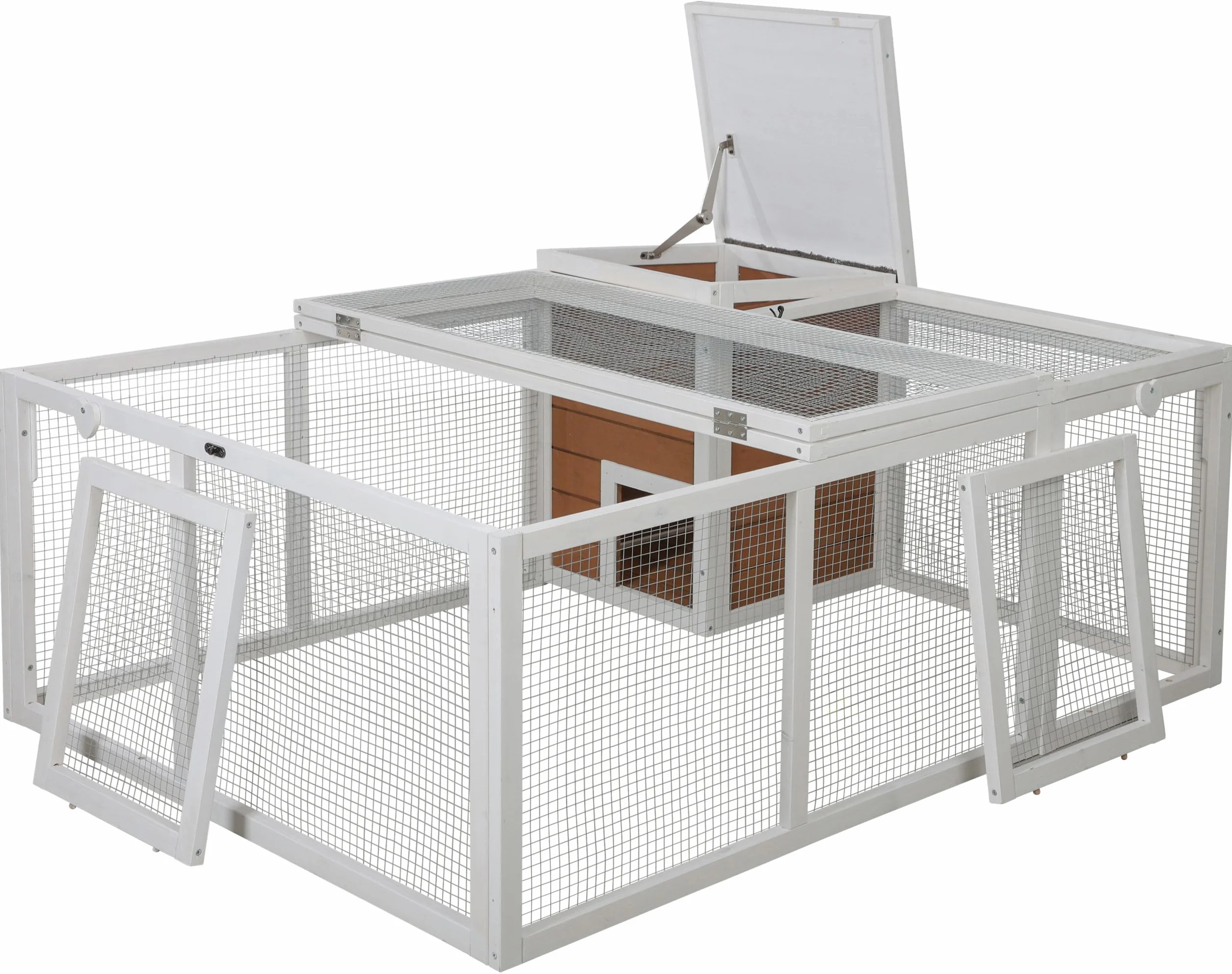 KERBL PET Recinto da esterno con casetta integrata 132x102x59 cm
