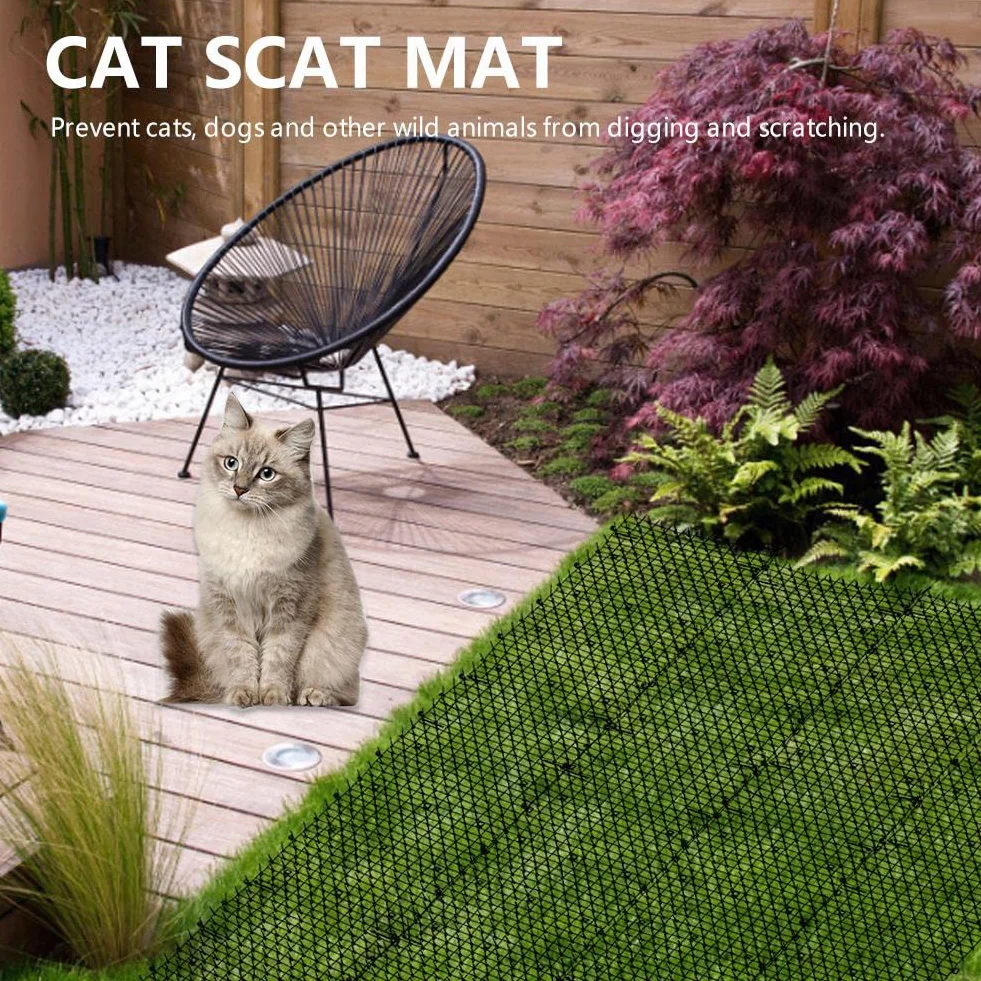 Tappetino Anti Gatto,Tappetino Repellente per Gatti, Dissuasore Gatti con Punte,con 8 pioli,Plastica Rete Spinata per Animali Selvaggio Protezione delle Piante da Giardino all'aperto 200 * 30 cm