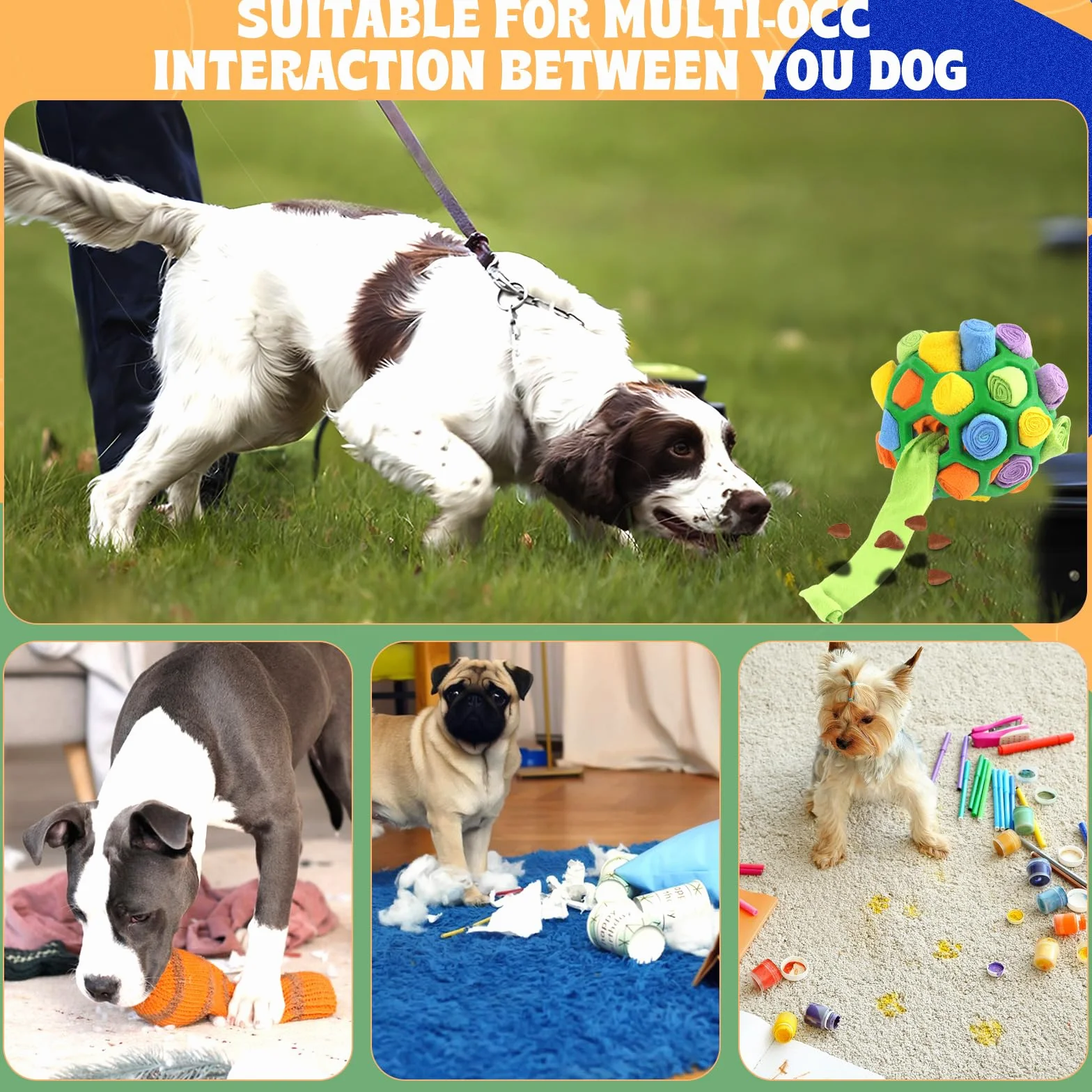 BINYI Tappetino Snuffle Mat per Cani Giochi Interattivi per Cane Indistruttibile Giocattoli Palla da Fiuto per Cani Addestramento