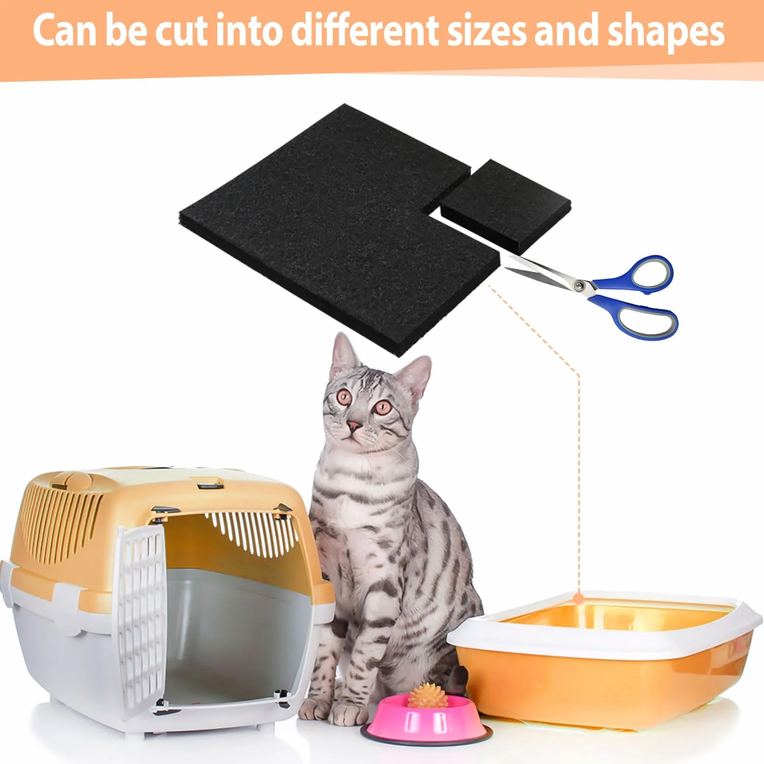 Dadabig 20 filtri di ricambio per lettiera per gatti, filtri al carbone per lettiera con cappuccio per gatti lettiera per WC lettiera filtri di ricambio per filtri odori 10,5 x 11,5 x 0,5 cm