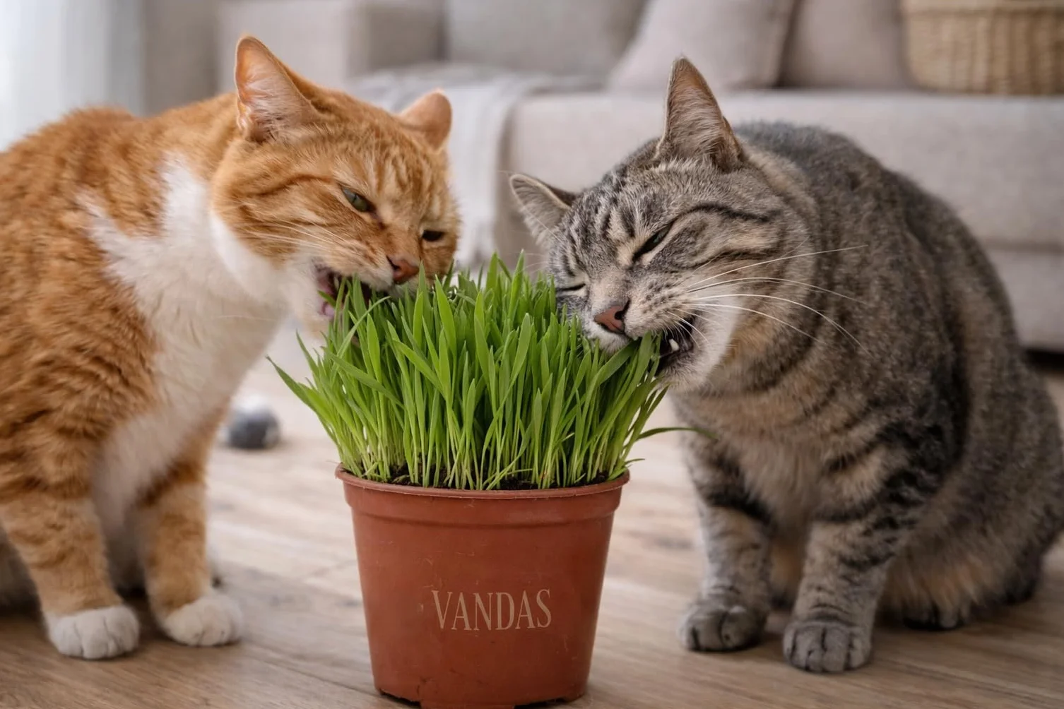 VANDAS Erba per Gatti – Pianta in Vaso 14 cm | Pronta al Consumo | Naturale e Sicura Senza Pesticidi | Uso Interno ed Esterno (3)