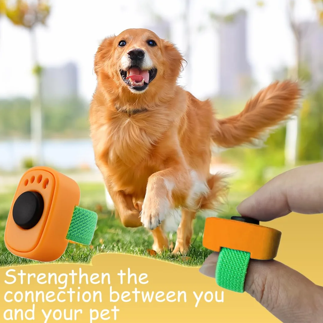YAYNO 2 Pezzi Clicker per Cani e Gatti con Anello per Dita Pratico Accessorio per Addestramento Set Clicker per Cani, Gatti e Cavalli, Clicker Pratico e Compatto