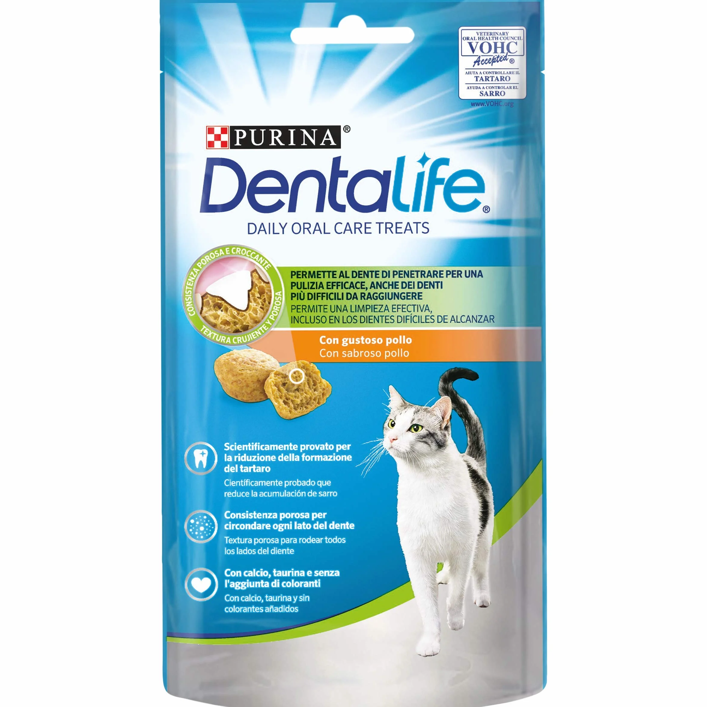 PURINA DENTALIFE Daily Oral Care Snack per Gatti Adulti con Pollo 8 x 40g
