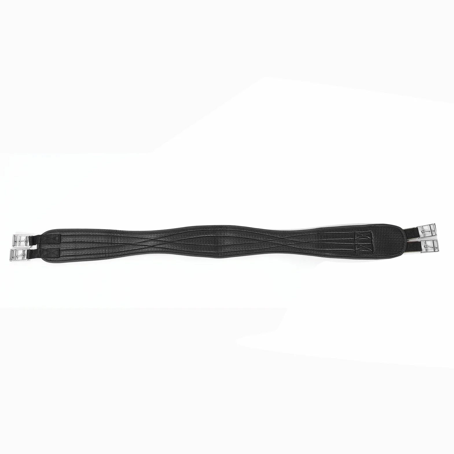 Tbest Sottopancia per Cavallo Sottopancia Inglese Senza Sfregamento Fibbia in Acciaio Inossidabile Sottopancia Curvo Sagomato Antiscivolo in Pelle PU per Competizione di Allenamento