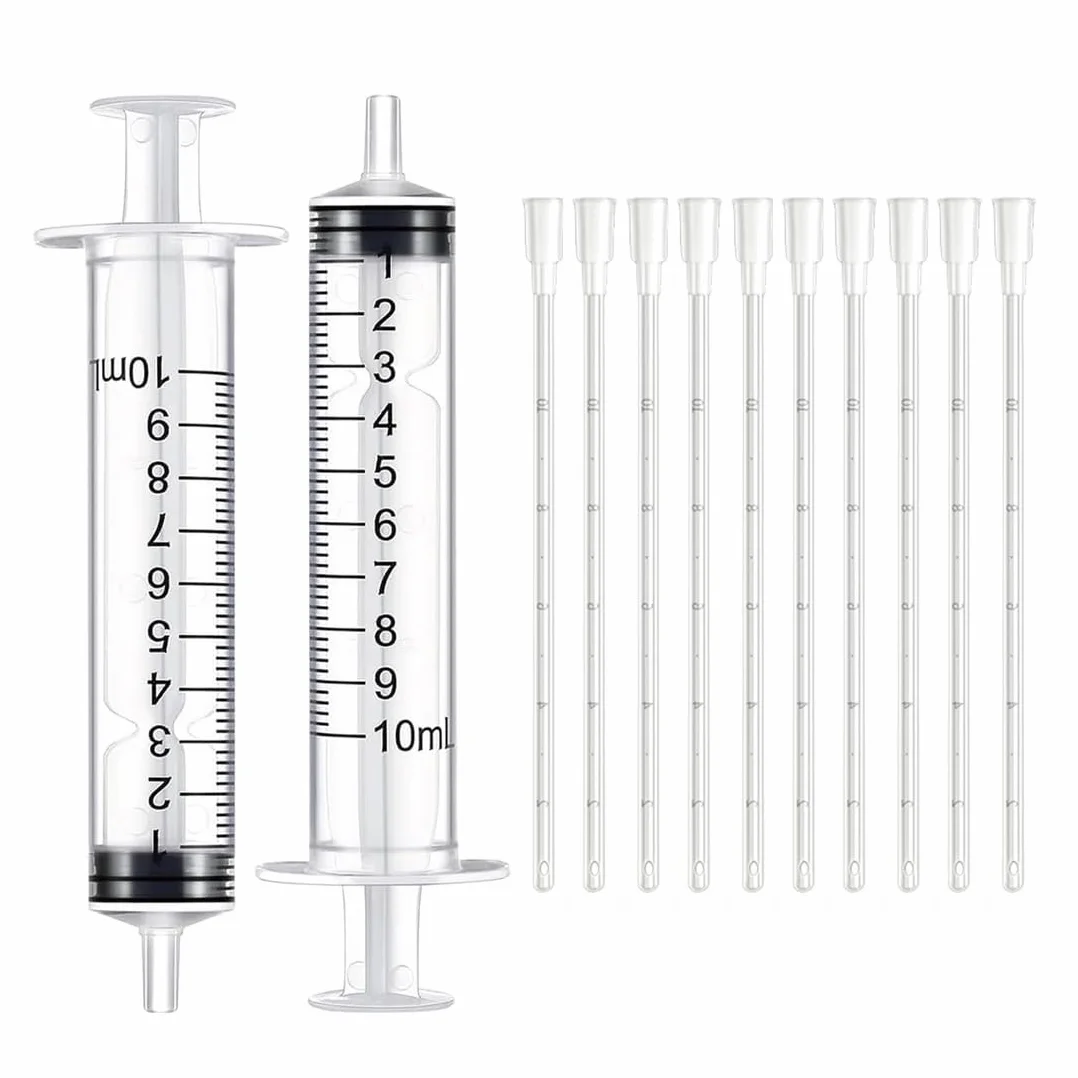 10 Pezzi Tubo Flessibile Alimentazione Uccelli Giovani, Strumento Imbecco Manuale per Pappagalli e Colombi, Accessorio Somministrazione Cibo Facile da Pulire, Siringa 10 ml