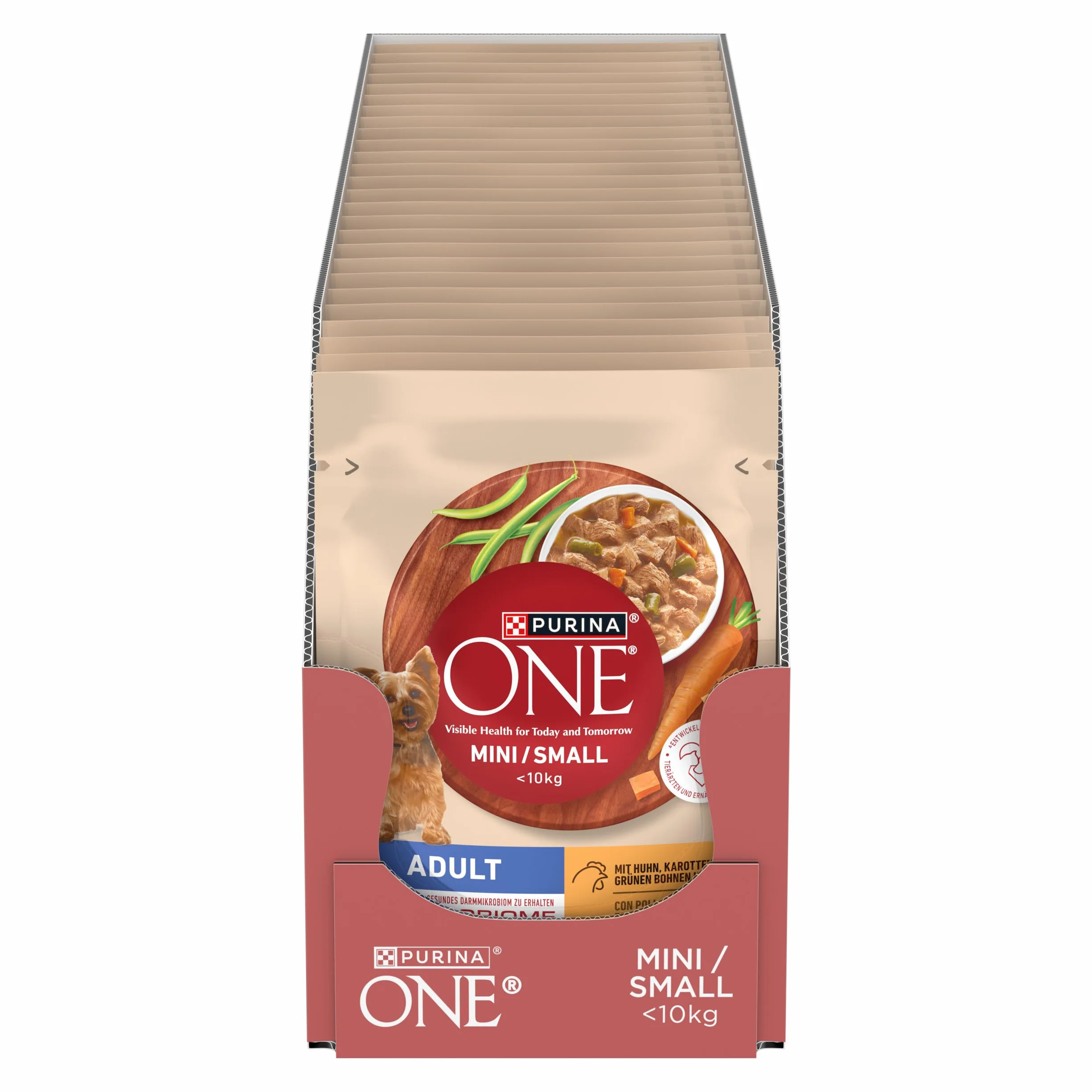 PURINA ONE Cibo Umido per Cani Adulti Small&Mini <10kg Pollo Carote Fagiolini 26x85g