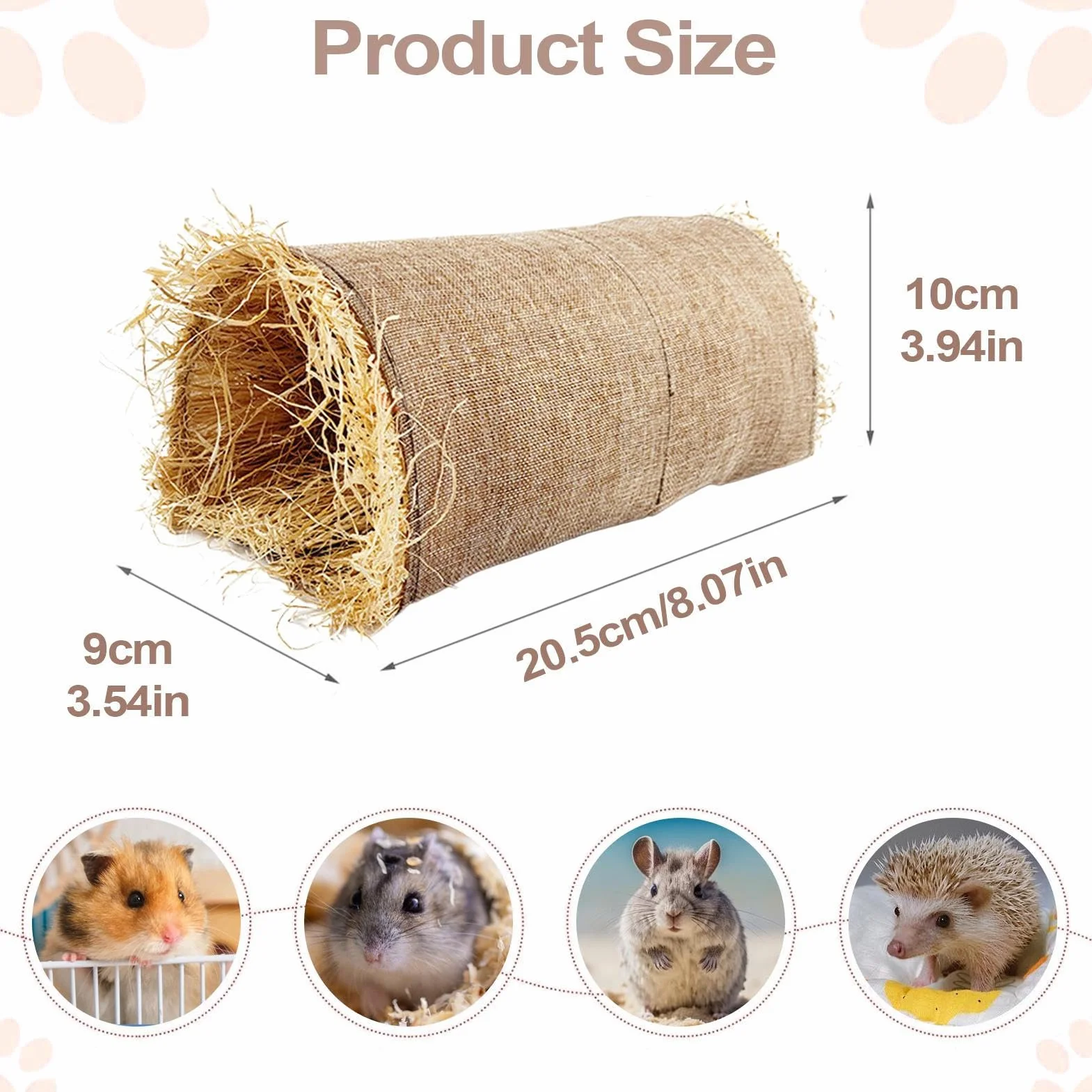 Rifugio per Conigli | Giocattolo Tunnel Naturale Sicuro - Tunnel di Gioco Intrecciato e Cuccia Accogliente per Animali Domestici in Casa e all'Aperto