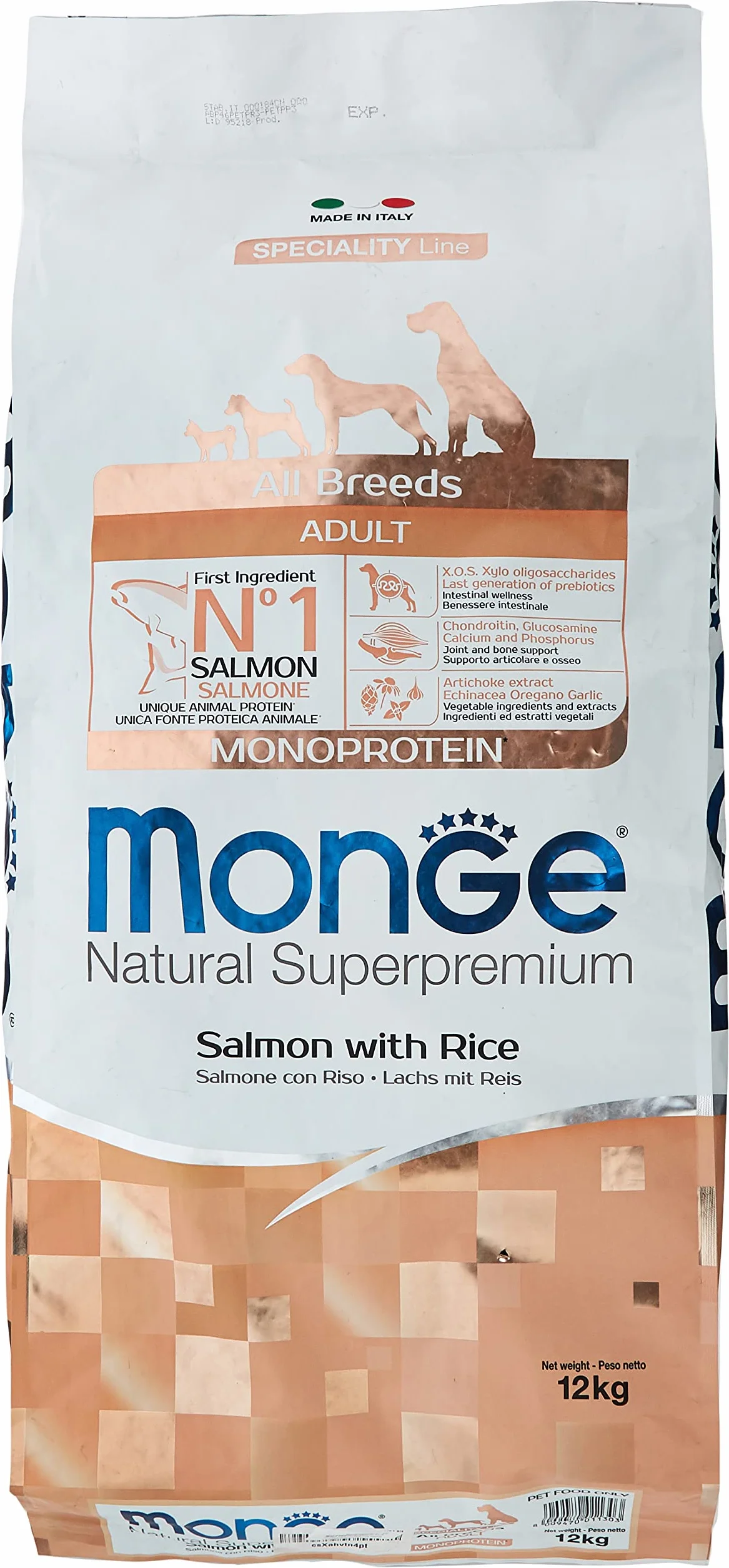 Monge Natural Superpremium Adult Salmon And Rice Cibo Secco per Cani 12 kg
