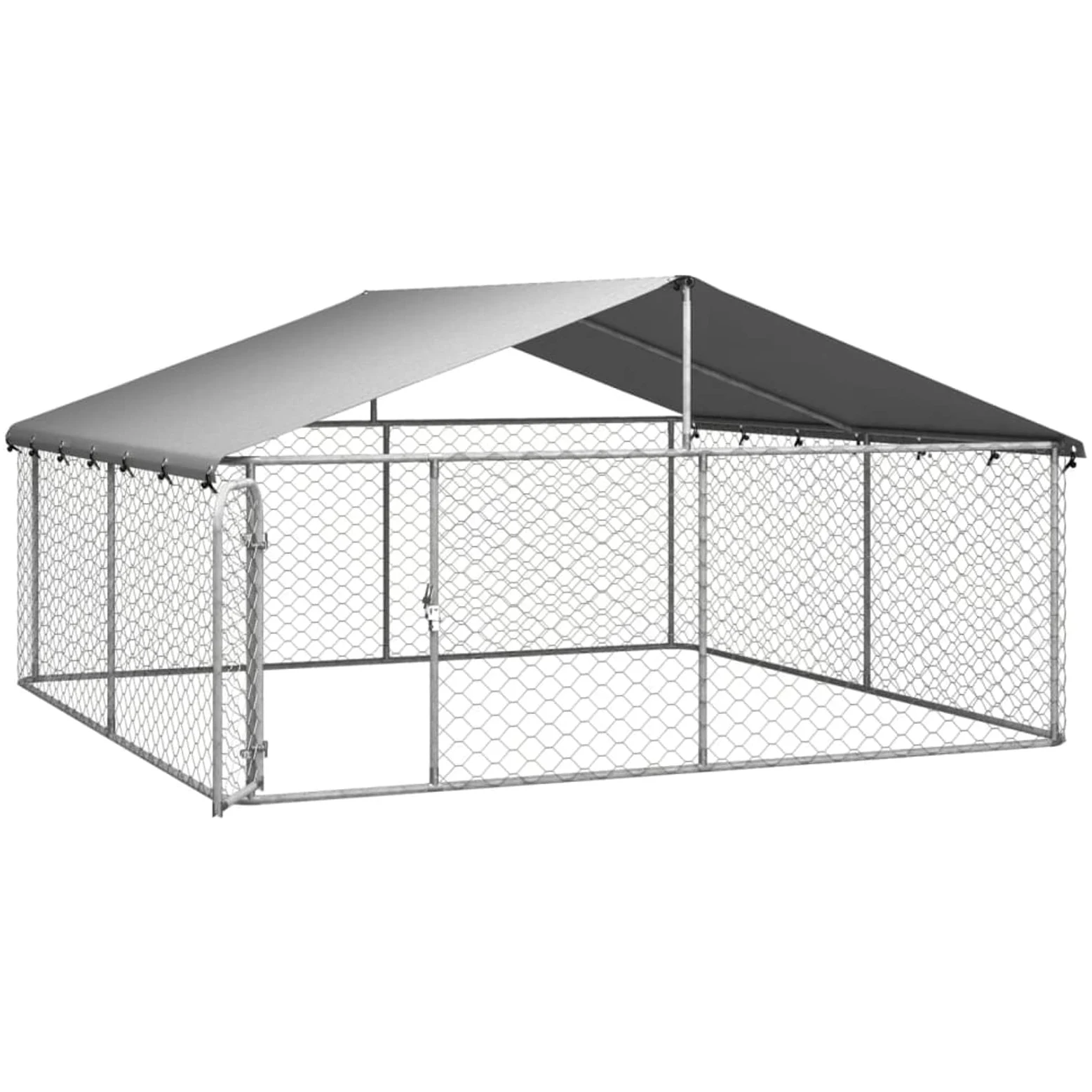 Homgoday Cuccia per cani da esterno con tetto, 300 x 300 x 150 cm, cuccia per cuccioli di cane, recinto da giardino, gabbia per recinto, box adatto per cani, cuccioli, gatti e conigli, animali e