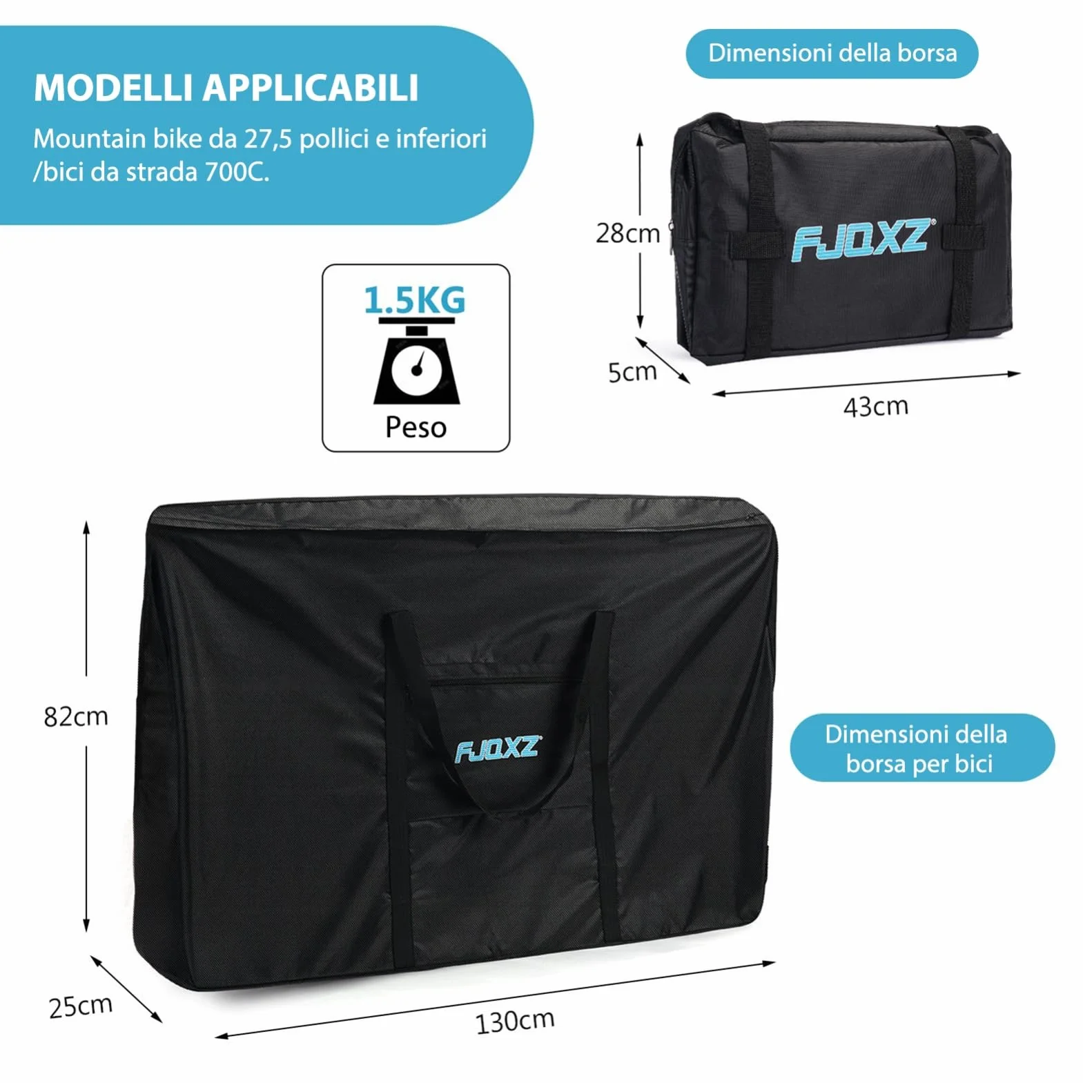 Borsa per Bicicletta 26 Pollici Impermeabile Borsa Portabici 1680D Oxford Sacchetto Di Trasporto della Bici Pieghevole per Trasporto/Viaggi Aerei/Ciclismo MTB/Ciclismo Viaggio