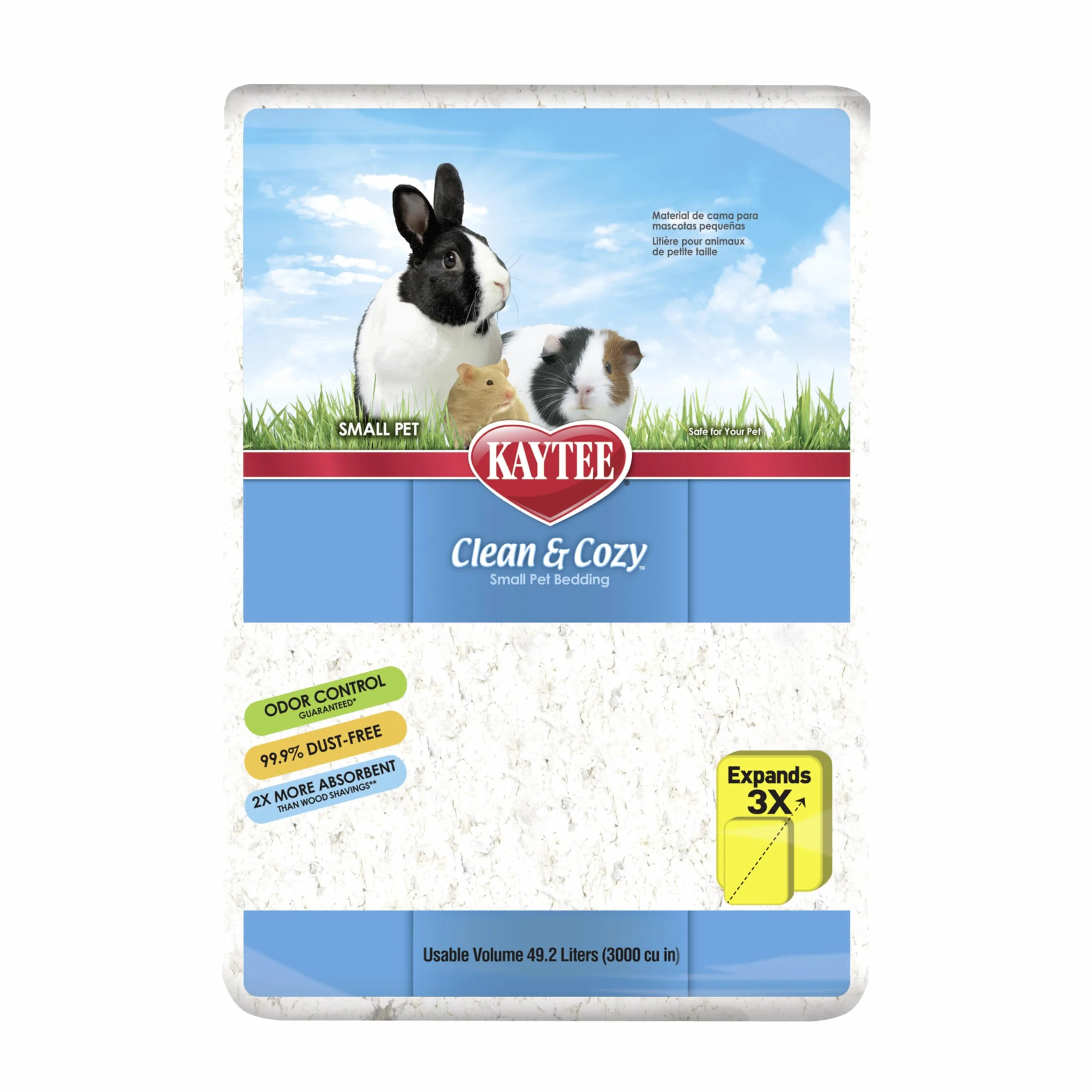 KAYTEE Superpet | Lettiera Clean & Cozy per Piccoli Animali/roditori/criceti | Bianco | 99,9% priva di Polvere | Controllo degli odori | 49,2 Litri
