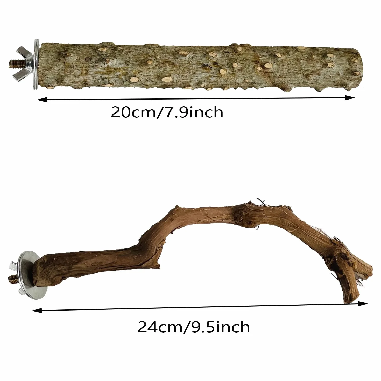 5 Pz Posatoi in Legno di Uccelli, Posatoi per Uccelli, Trespolo per Uccelli e Pappagalli, Ramo D'uva Naturale Giocattolo Posatoi per Uccelli Legno Naturale per Cacatua, Cocorite
