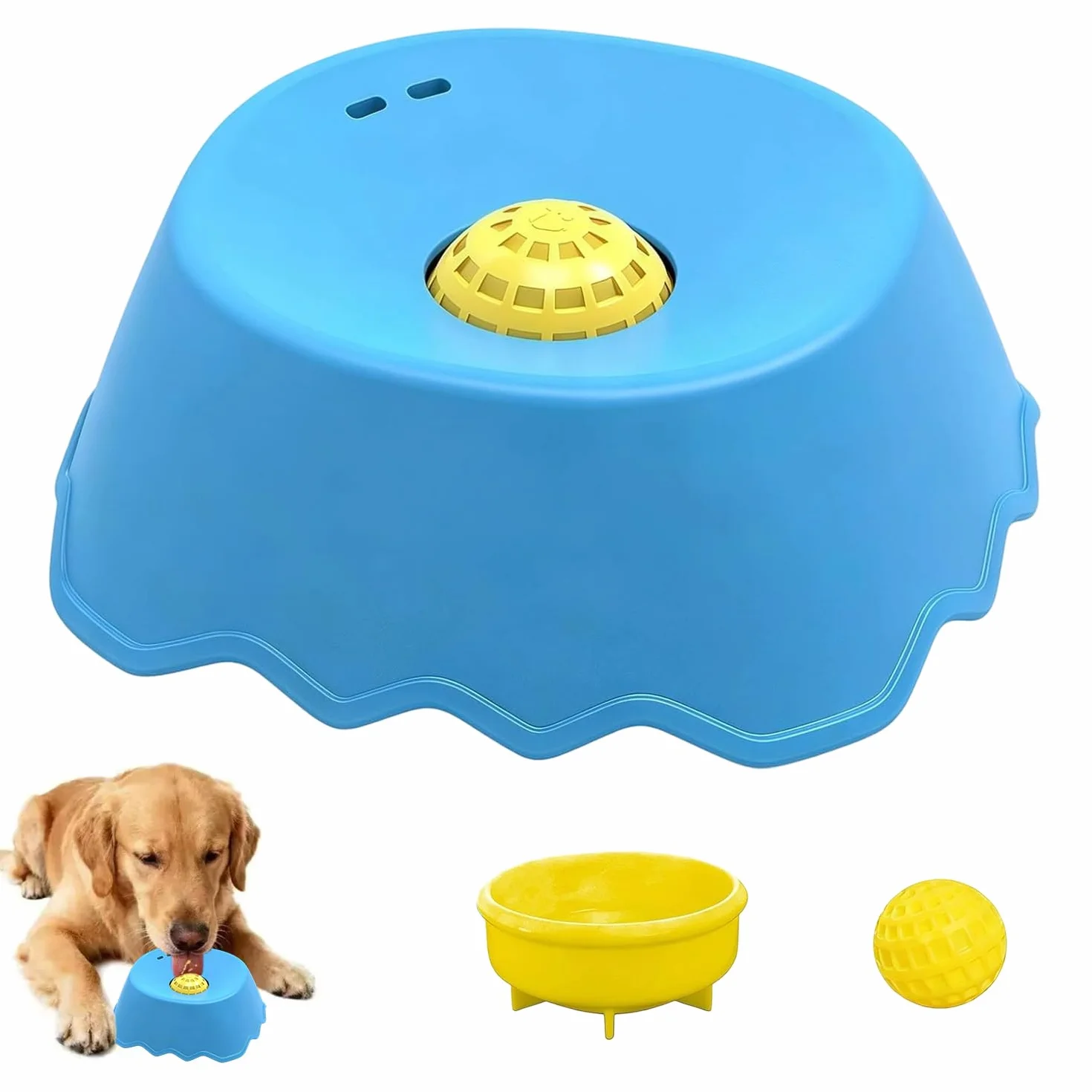 Lick Bowl per cani, Dispenser per leccare la palla, Dog Lick Toy, Giocattoli per cani e gatti per cibo liquido, Ciotola da leccare per cani, Cane Slow Feeder Lick Bowl, per addestramento, alime (A)