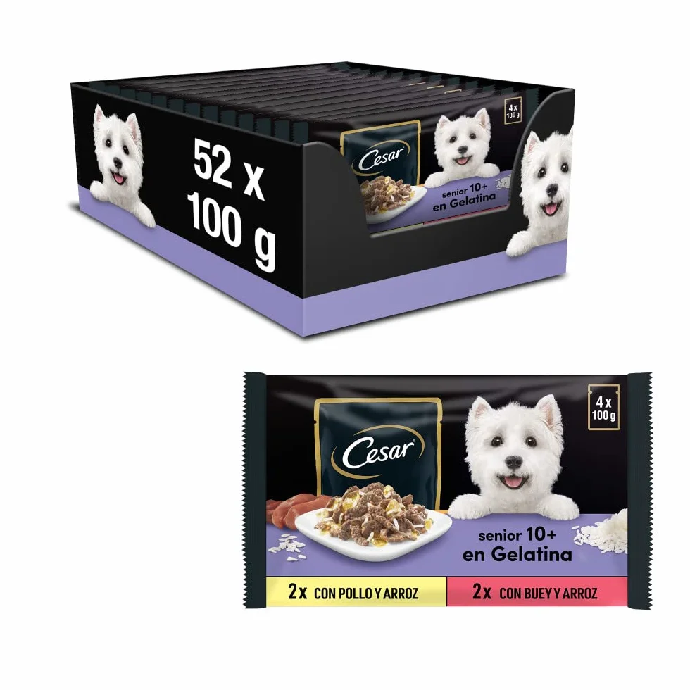 Cesar 10+ Senior - Selezione in Gelatina 13 x (4 x 100g)
