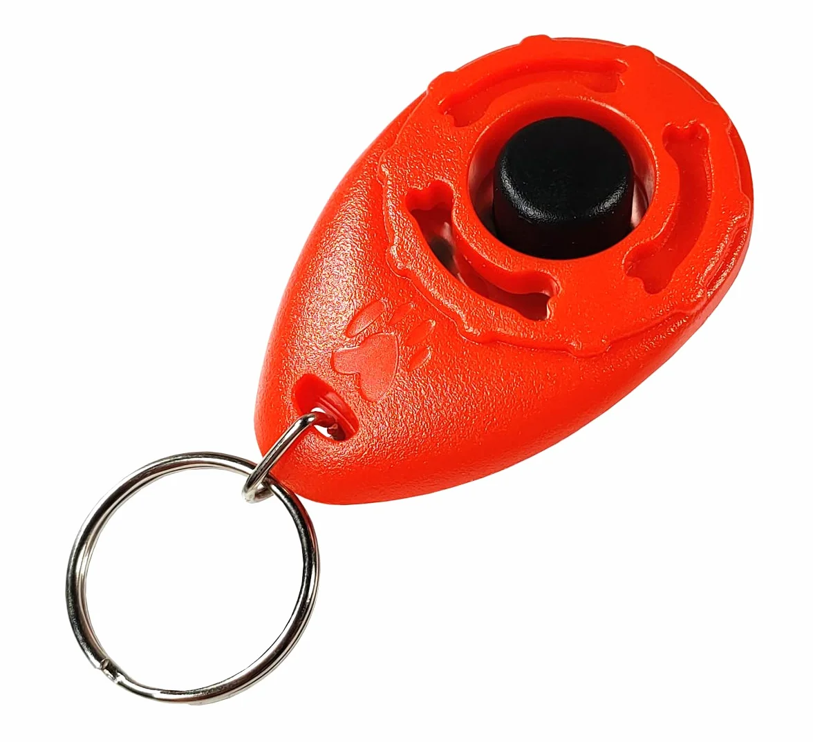 Clicker per Cani con Portachiavi, Addestramento e Formazione, Dog Training - Cane, Gatto, Cavallo – Impugnatura Facile, Addestra ad un Comportamento Corretto (ROSSO)